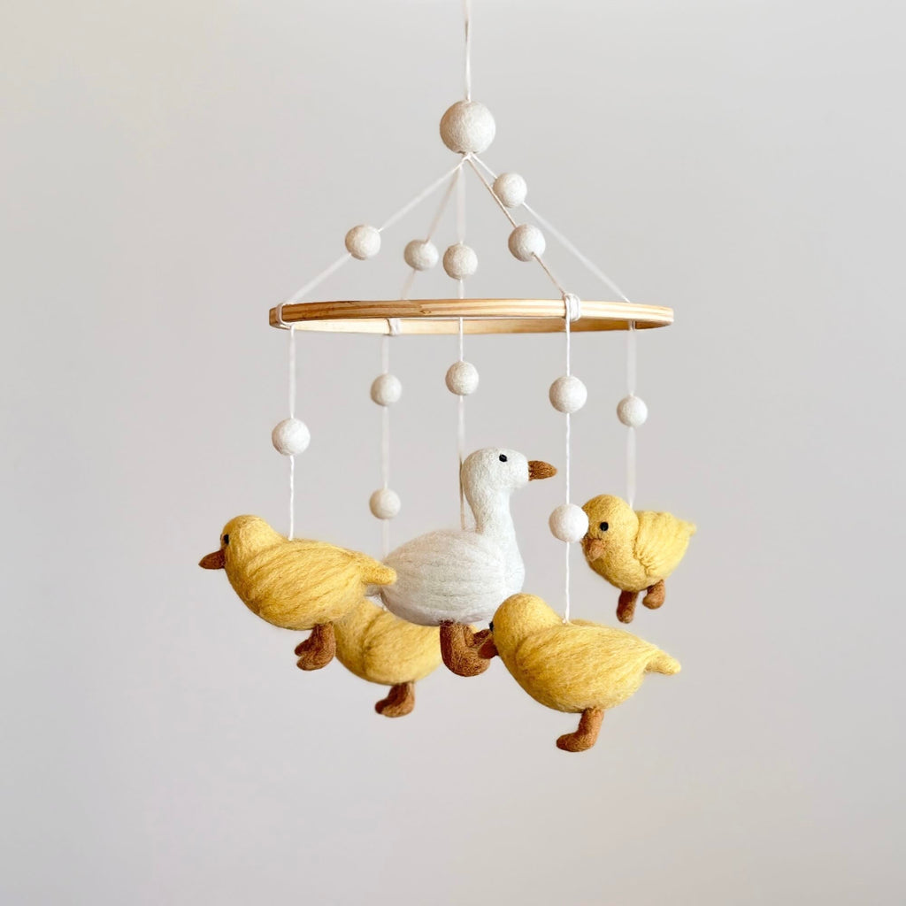Ganapati Crafts Co. Felt Baby Mobile - Call Duck | Playroom Avenue