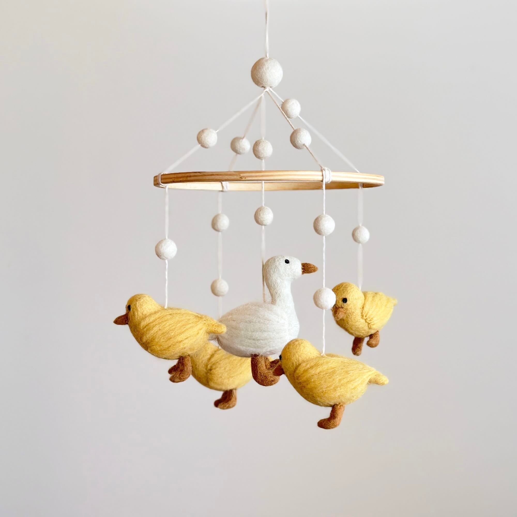 Ganapati Crafts Co. Felt Baby Mobile - Call Duck | Playroom Avenue