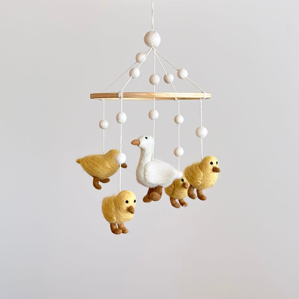 Ganapati Crafts Co. Felt Baby Mobile - Call Duck | Playroom Avenue