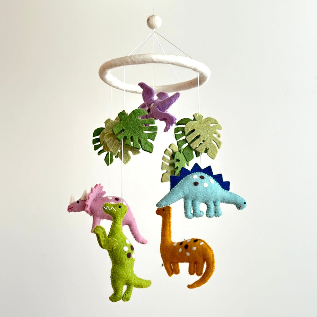 Ganapati Crafts Co. Felt Baby Mobile - Jurassic Dinosaur | Playroom Avenue