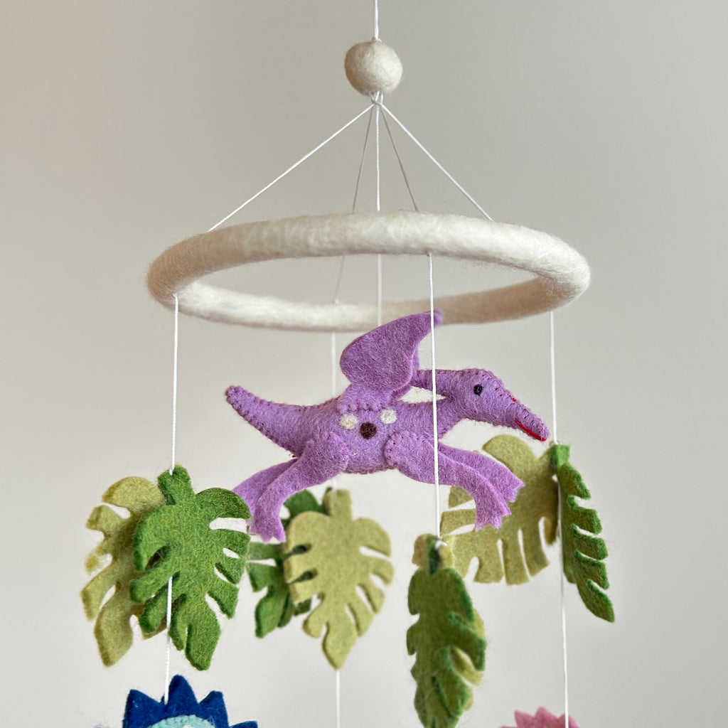 Ganapati Crafts Co. Felt Baby Mobile - Jurassic Dinosaur | Playroom Avenue