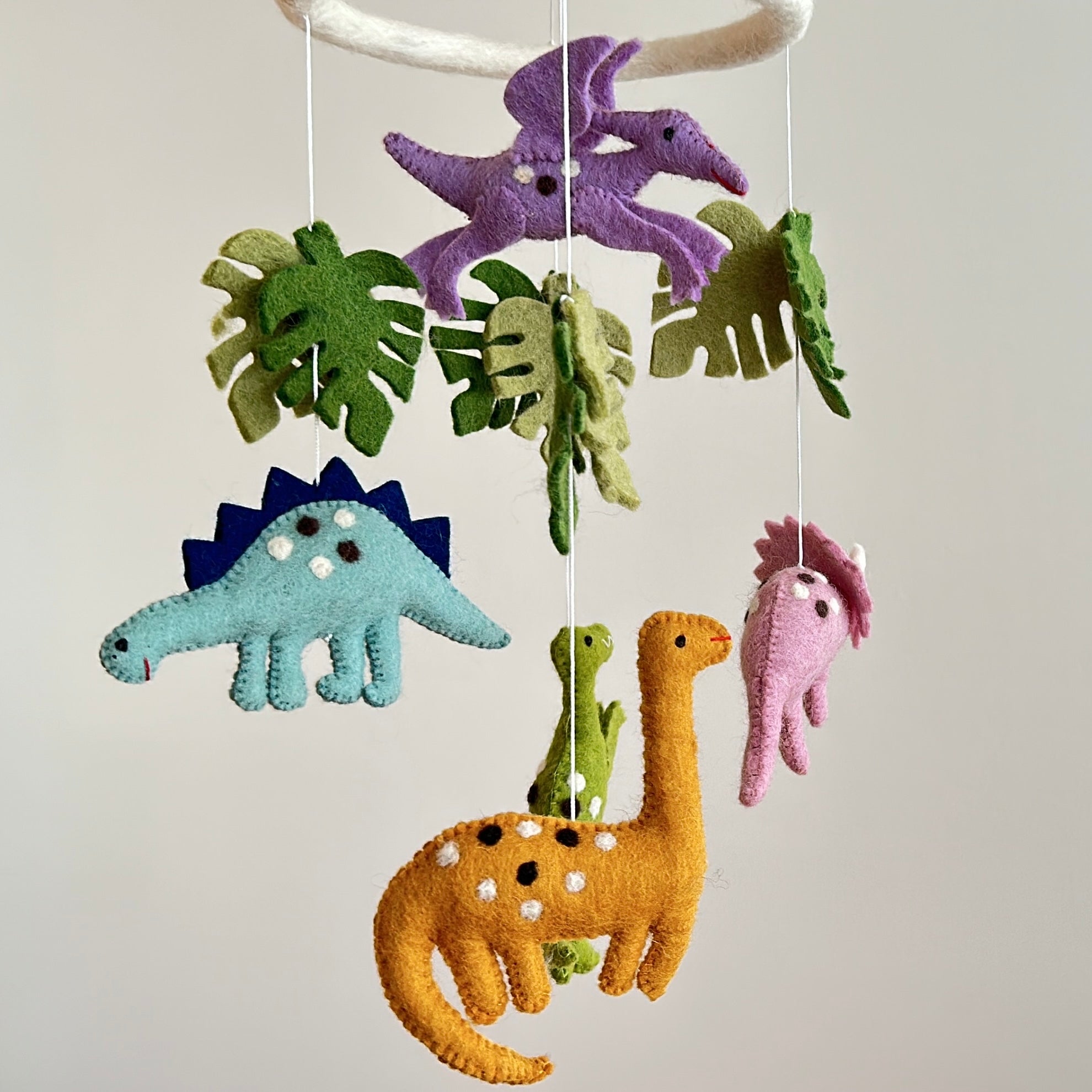 Ganapati Crafts Co. Felt Baby Mobile - Jurassic Dinosaur | Playroom Avenue