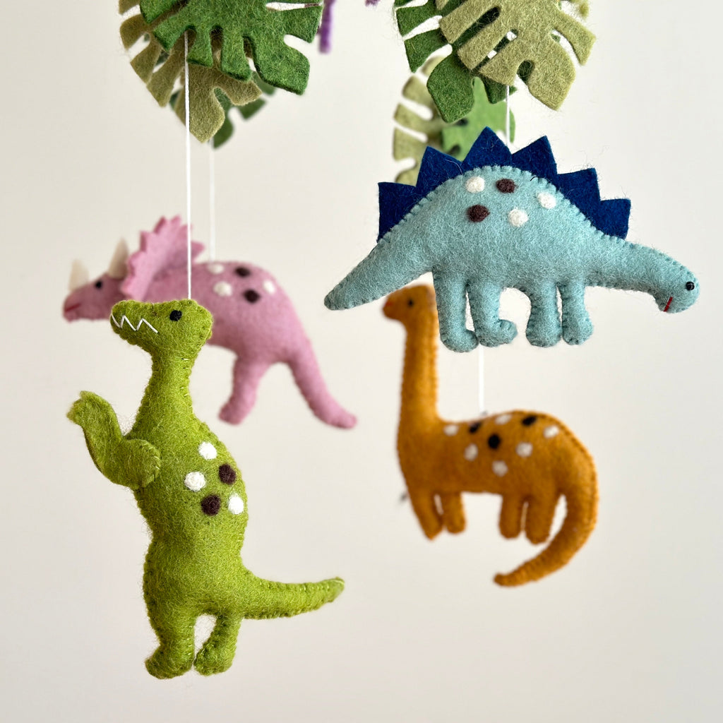 Ganapati Crafts Co. Felt Baby Mobile - Jurassic Dinosaur | Playroom Avenue