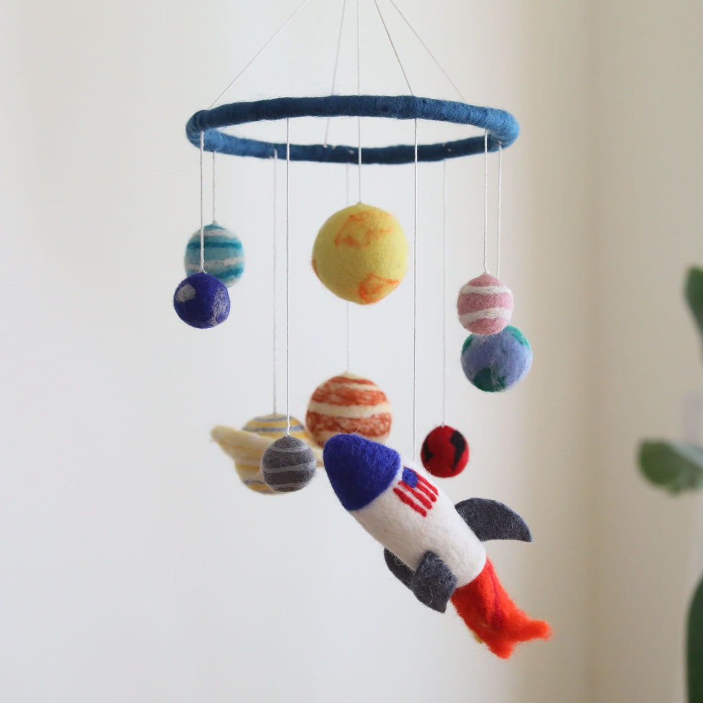 Ganapati Crafts Co. Felt Baby Mobile - Solar System | Playroom Avenue