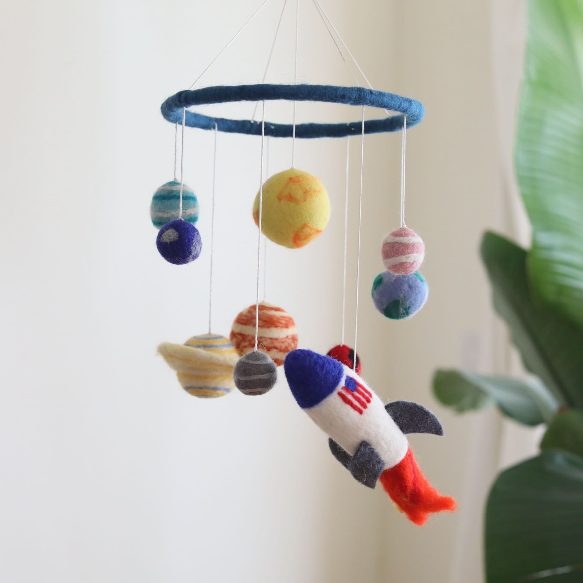 Ganapati Crafts Co. Felt Baby Mobile - Solar System | Playroom Avenue