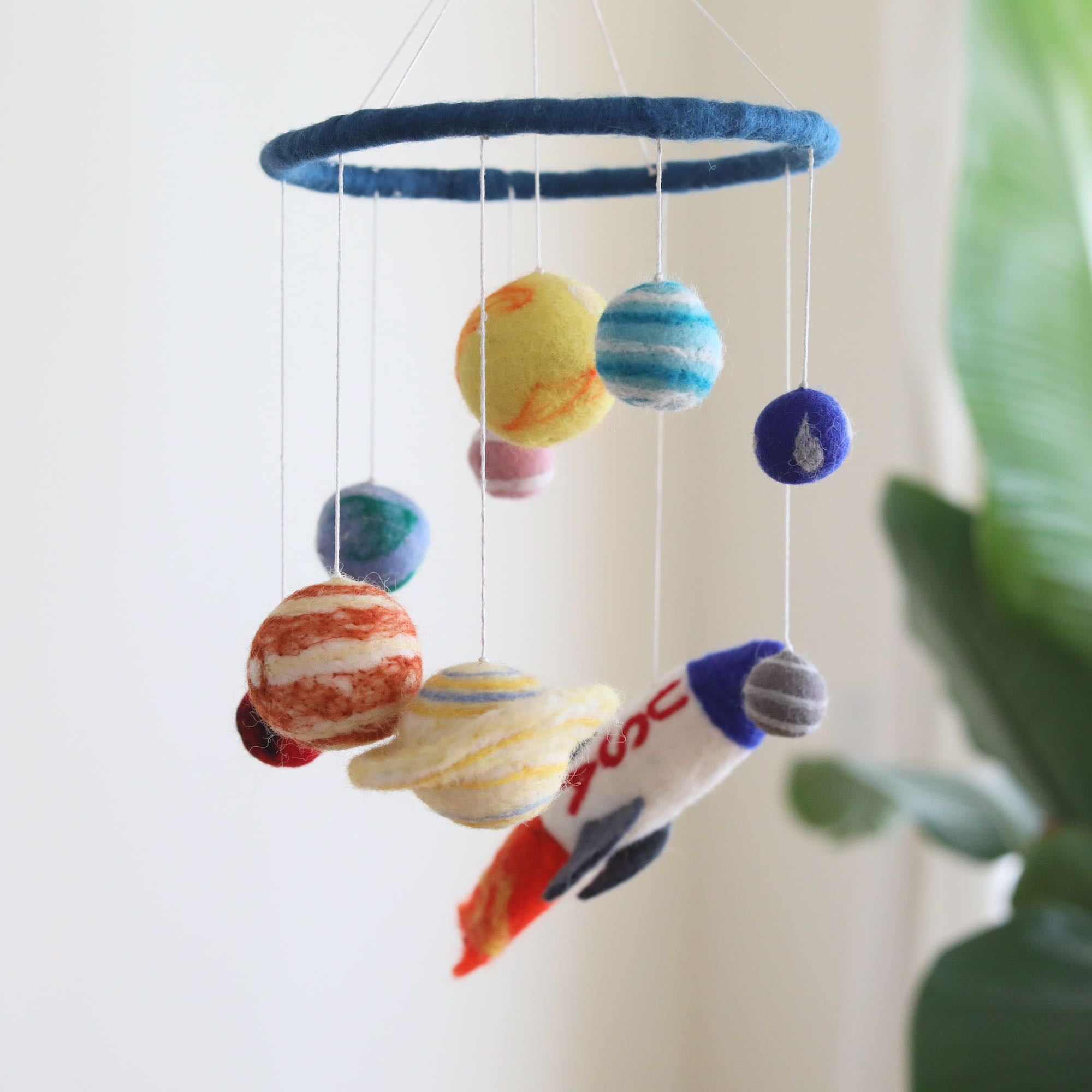 Ganapati Crafts Co. Felt Baby Mobile - Solar System | Playroom Avenue