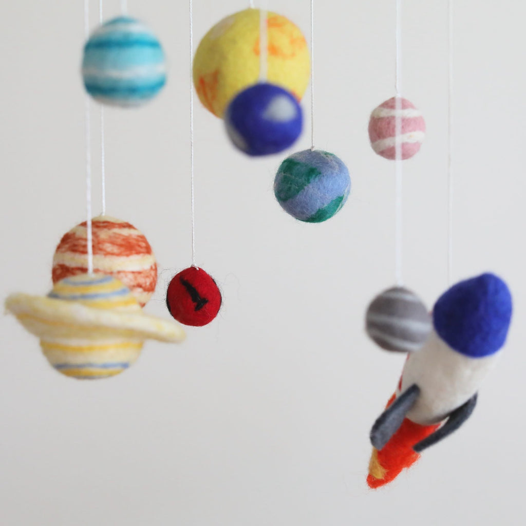 Ganapati Crafts Co. Felt Baby Mobile - Solar System | Playroom Avenue