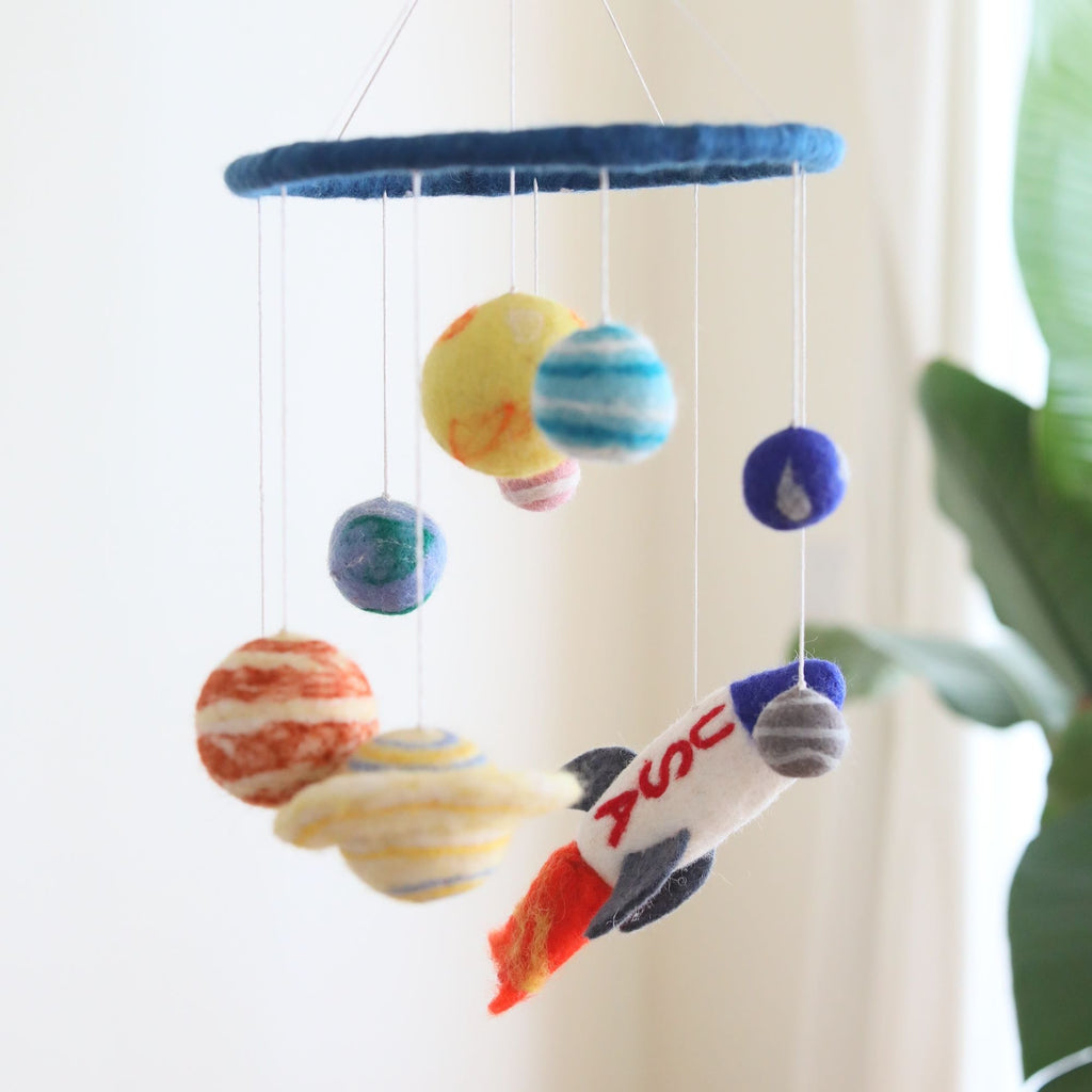 Ganapati Crafts Co. Felt Baby Mobile - Solar System | Playroom Avenue