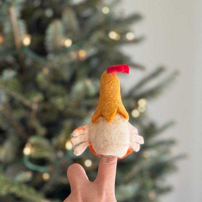 Ganapati Crafts Co. Felt Finger Puppet - Hen | Playroom Avenue