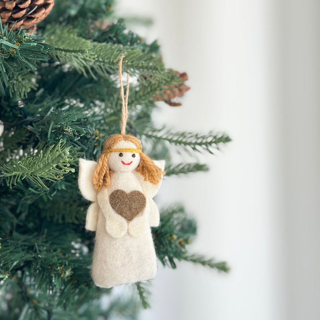 Ganapati Crafts Co. Felt mini Angel Christmas Ornament | Playroom Avenue