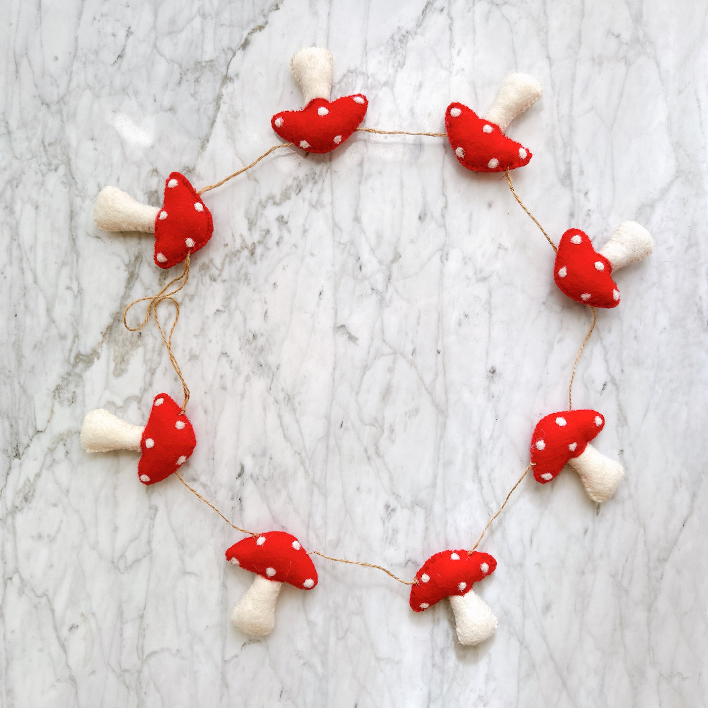 Ganapati Crafts Co. Felt Mushroom Garland | Playroom Avenue