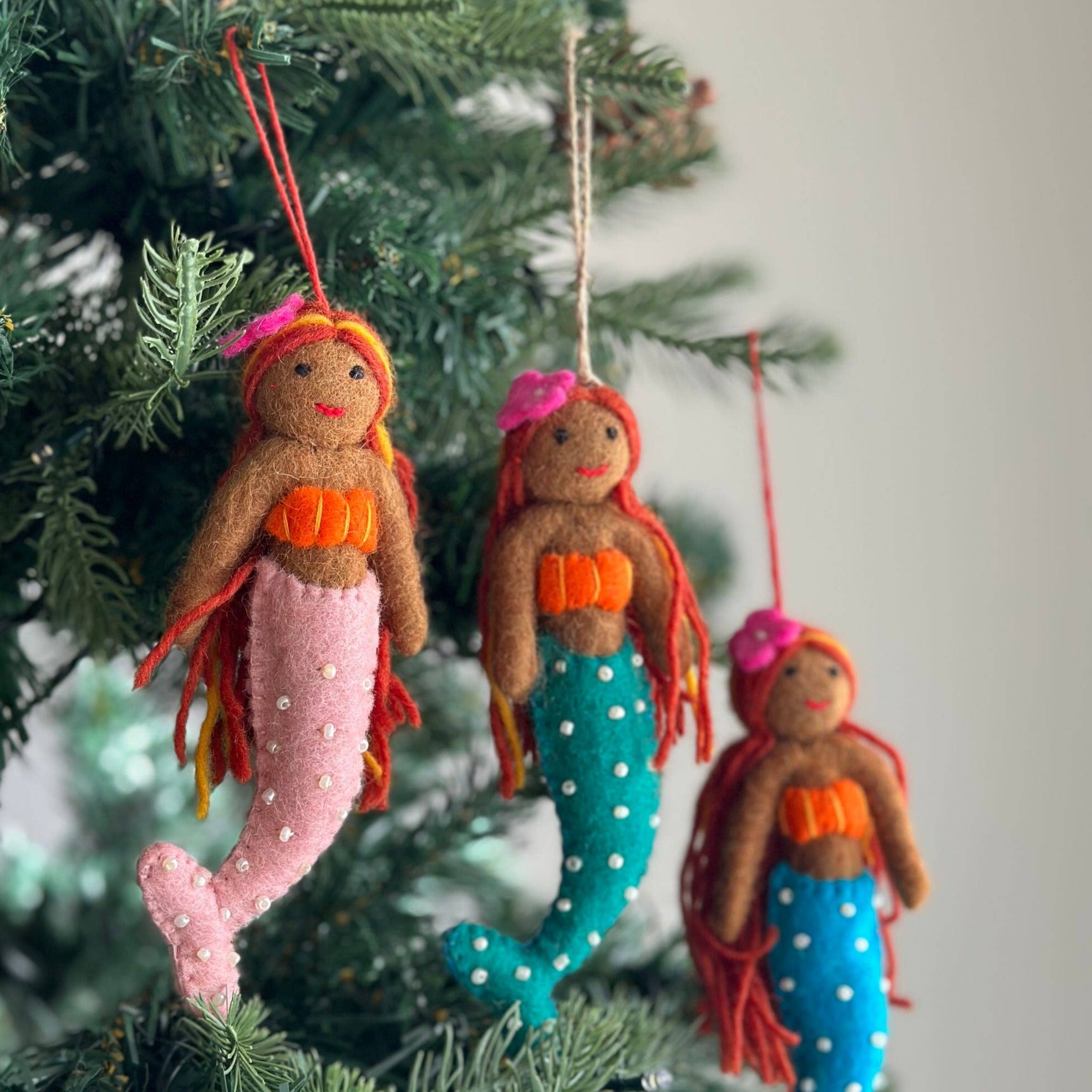 Ganapati Crafts Co. Felt Ornament - Assorted Mermaid | Playroom Avenue