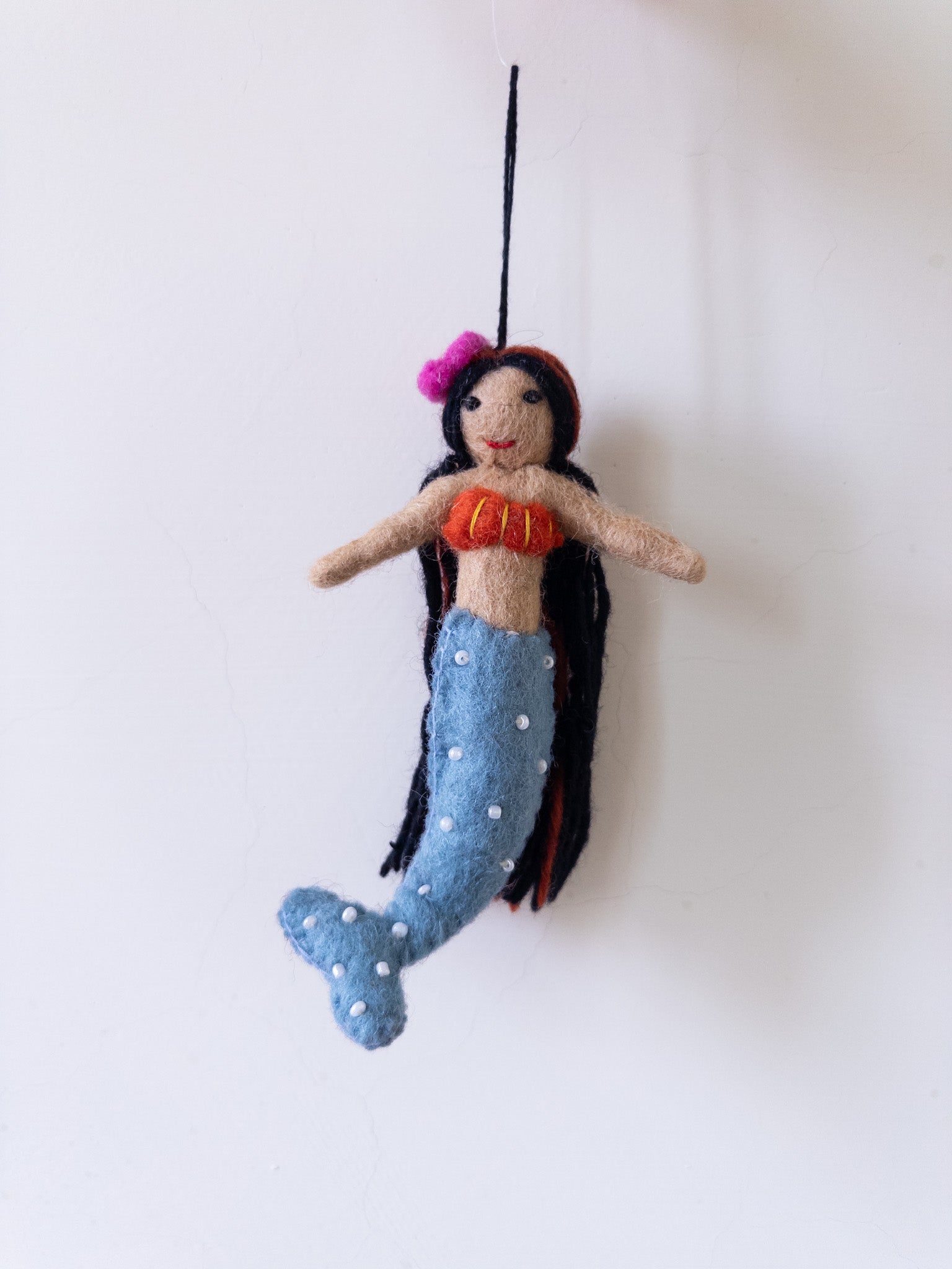 Ganapati Crafts Co. Felt Ornament - Assorted Mermaid Asian - Blue Tail | Playroom Avenue