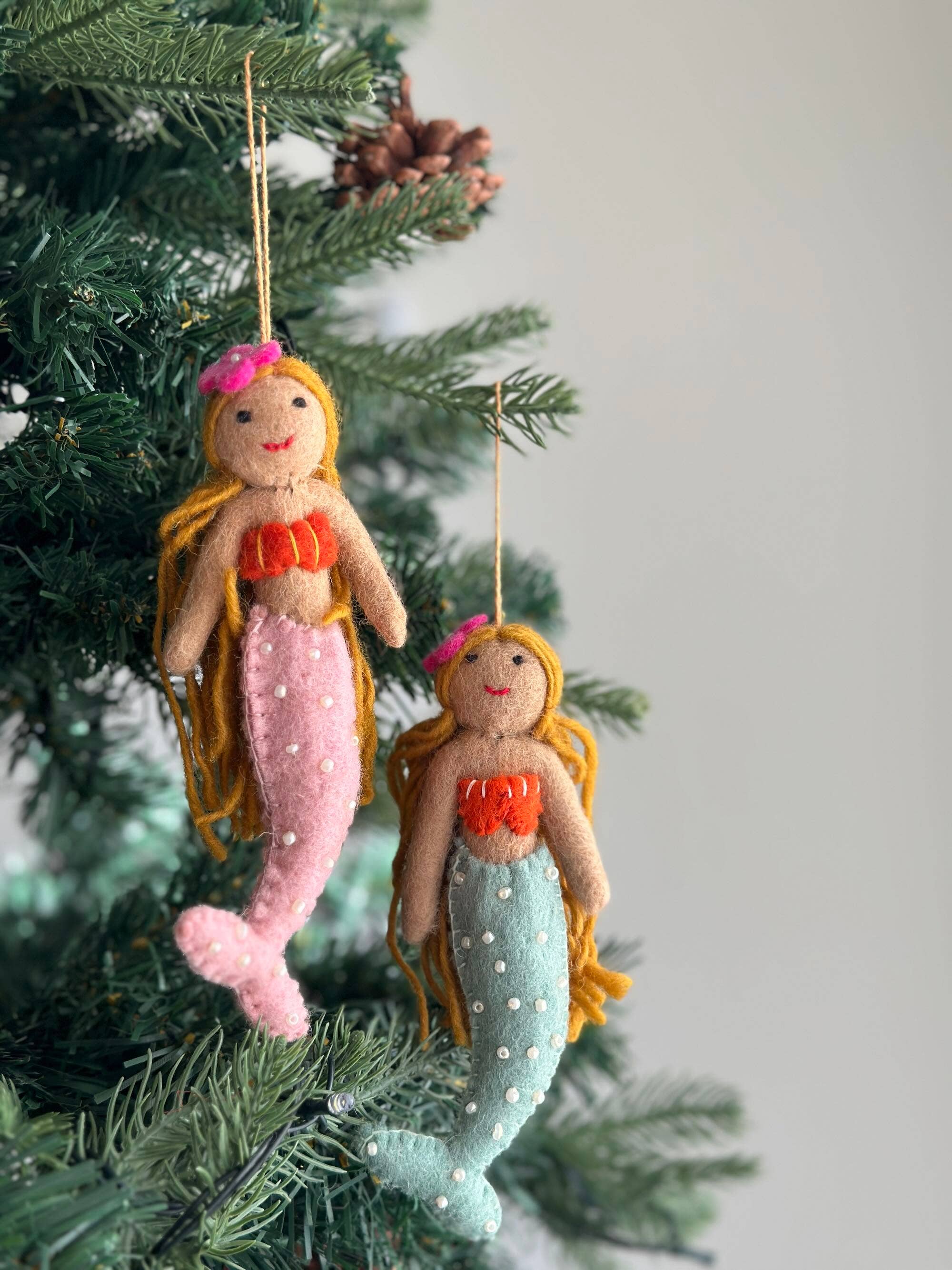 Ganapati Crafts Co. Felt Ornament - Assorted Mermaid | Playroom Avenue