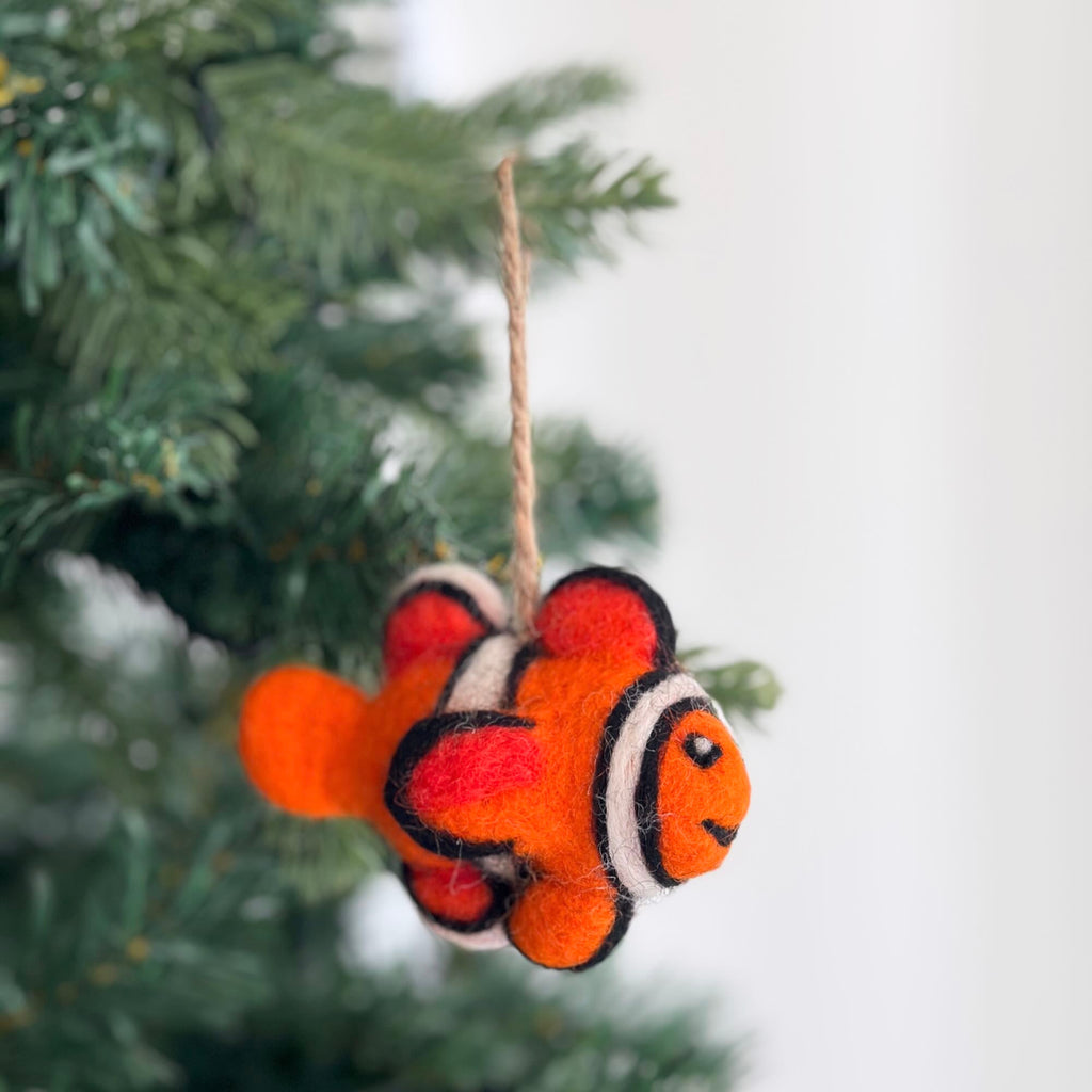 Ganapati Crafts Co. Felt Ornament - Mini Clownfish | Playroom Avenue