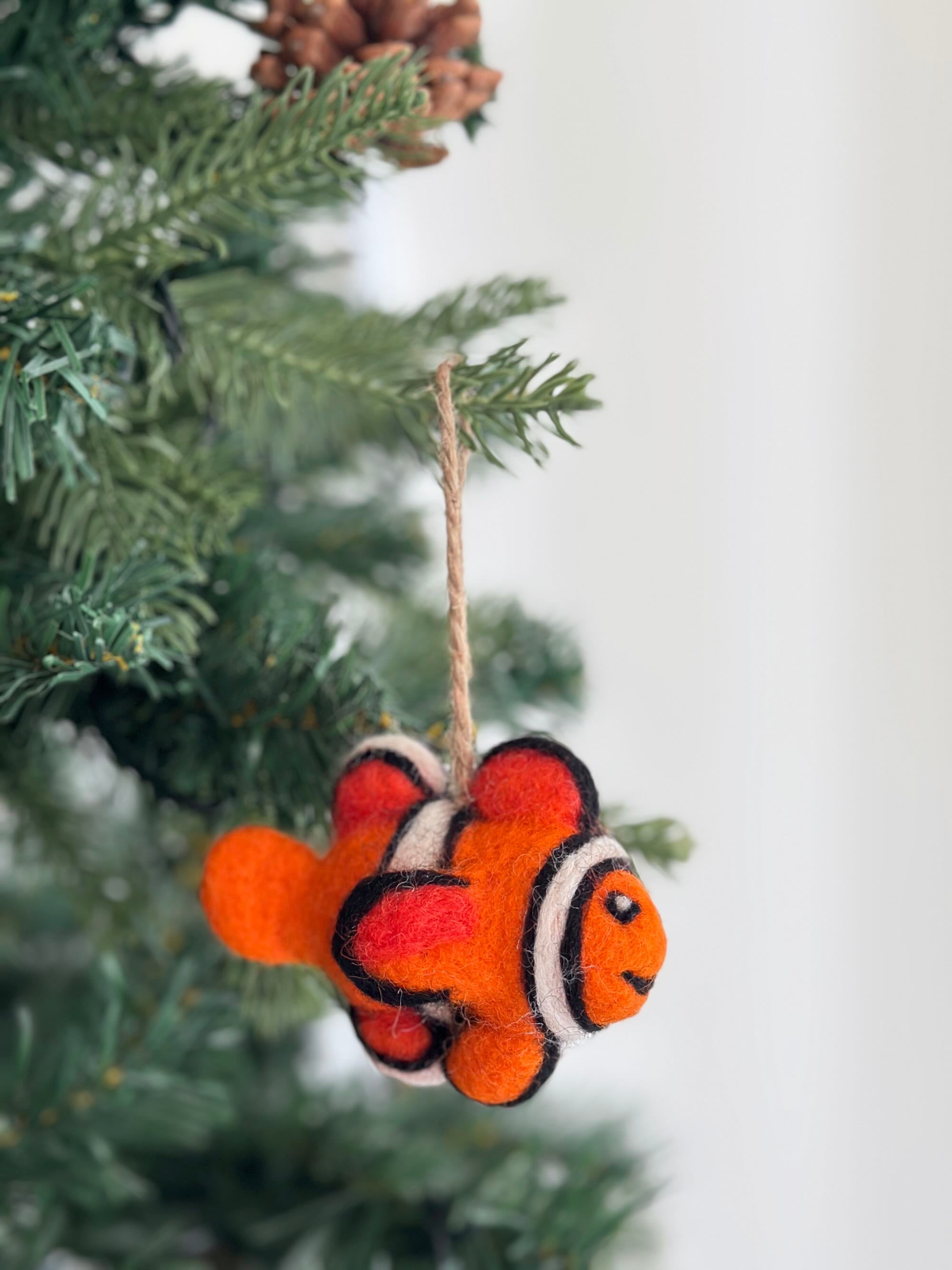 Ganapati Crafts Co. Felt Ornament - Mini Clownfish | Playroom Avenue