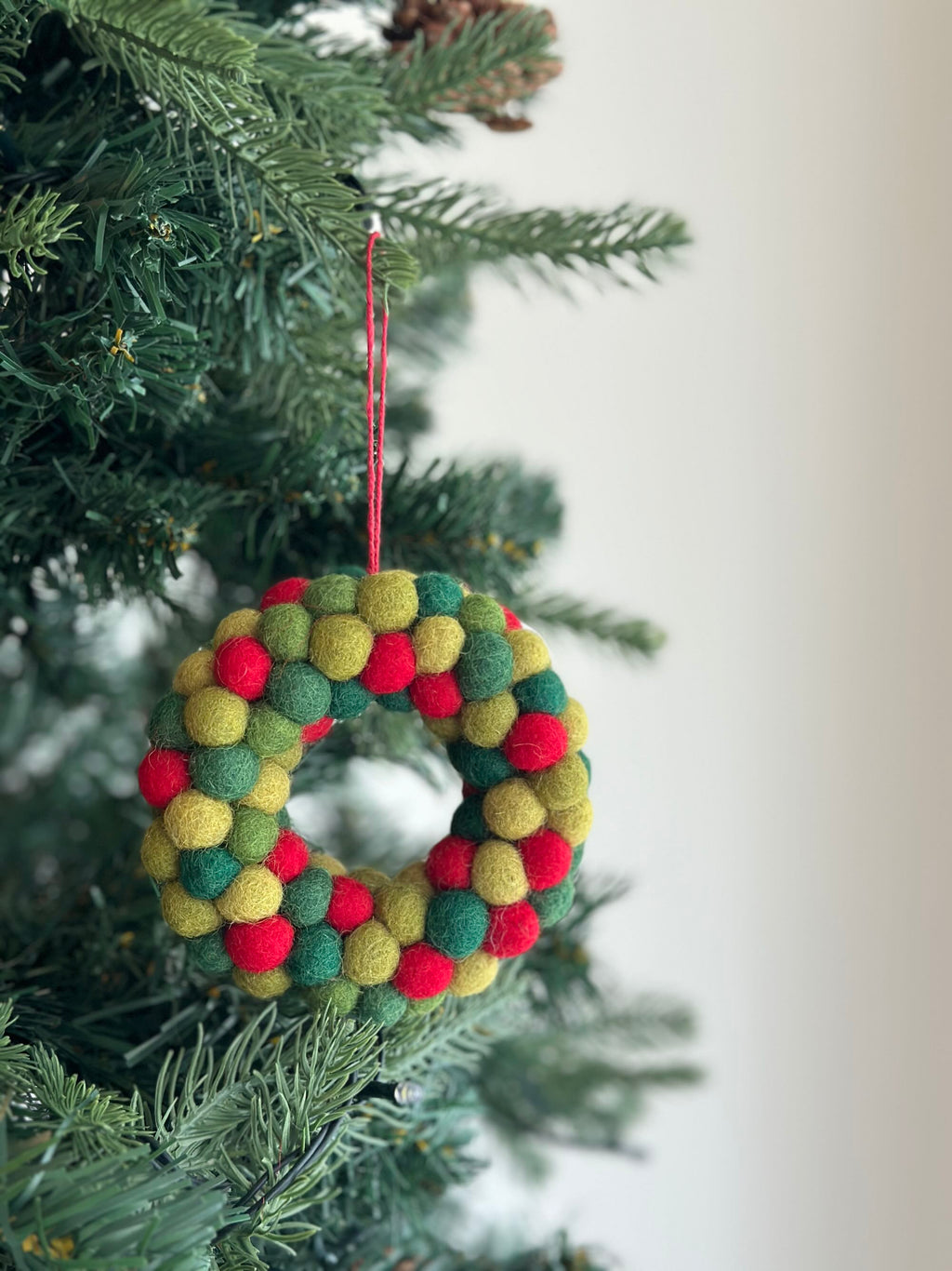 Ganapati Crafts Co. Felt Ornament - Mini Pompom Pompom Wreath | Playroom Avenue