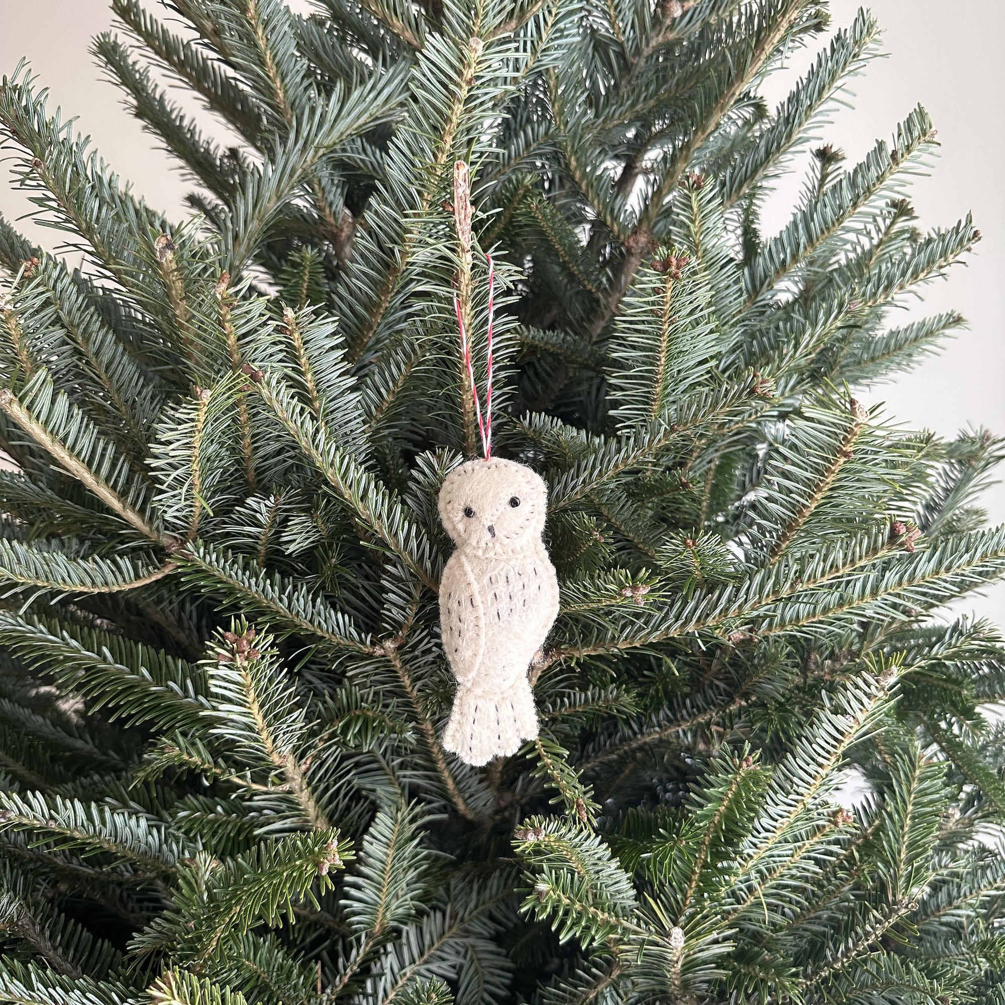 Ganapati Crafts Co. Felt Ornament - Owl Family White | Playroom Avenue