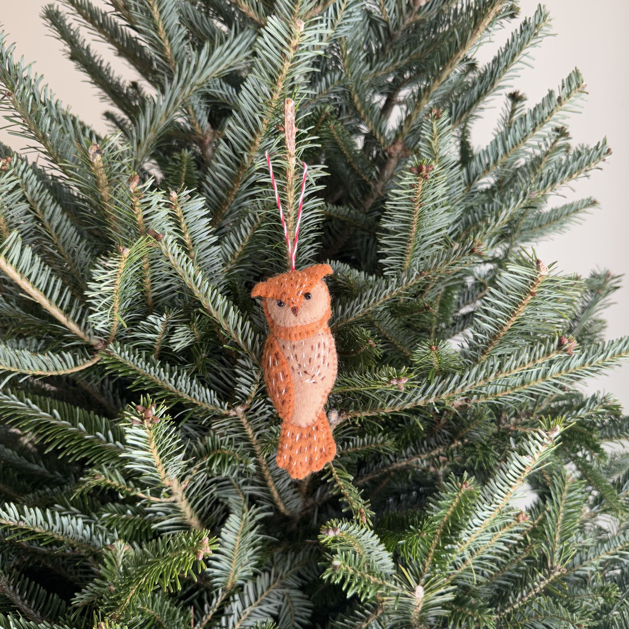 Ganapati Crafts Co. Felt Ornament - Owl Family Orange | Playroom Avenue