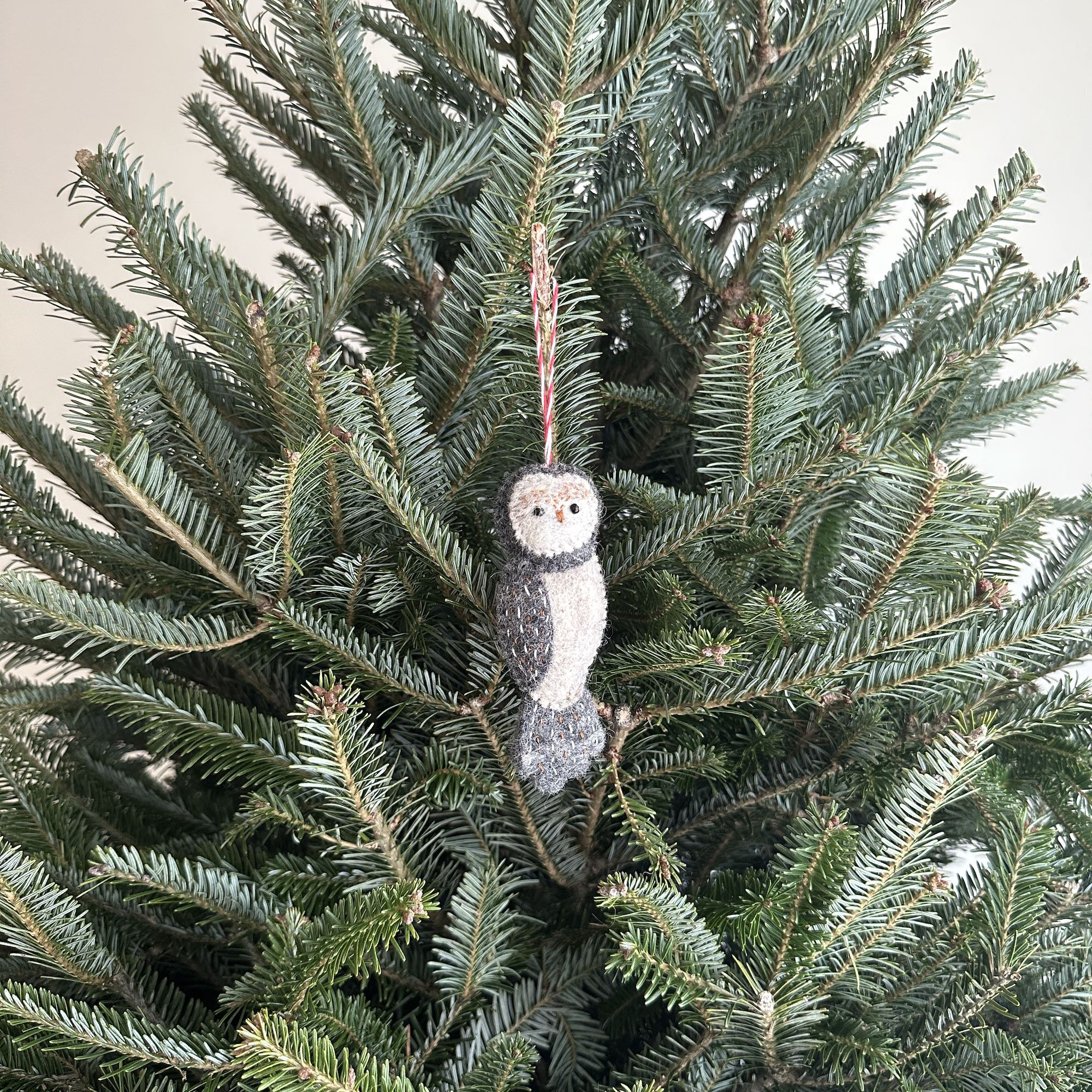 Ganapati Crafts Co. Felt Ornament - Owl Family Gray | Playroom Avenue