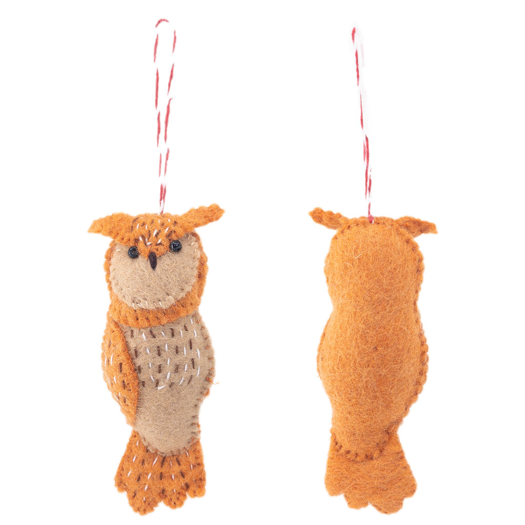 Ganapati Crafts Co. Felt Ornament - Owl Family | Playroom Avenue
