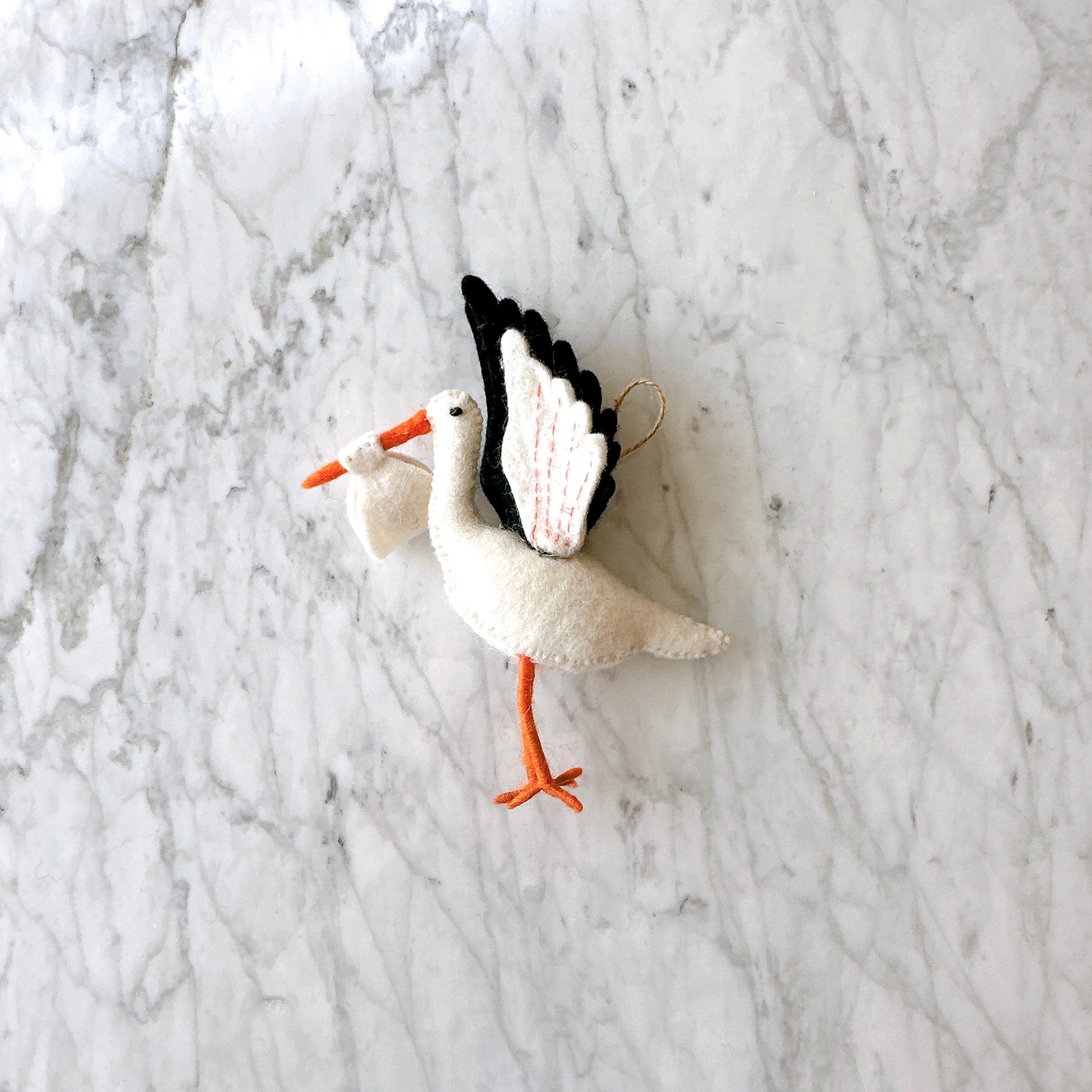 Ganapati Crafts Co. Felt Ornament - Stork | Playroom Avenue