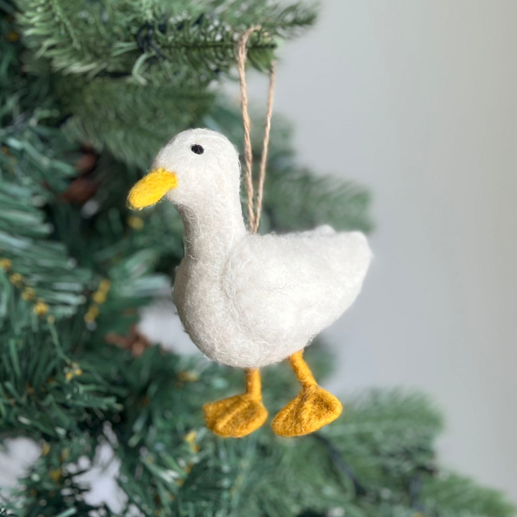 Ganapati Crafts Co. Felt Ornament - White Duck | Playroom Avenue