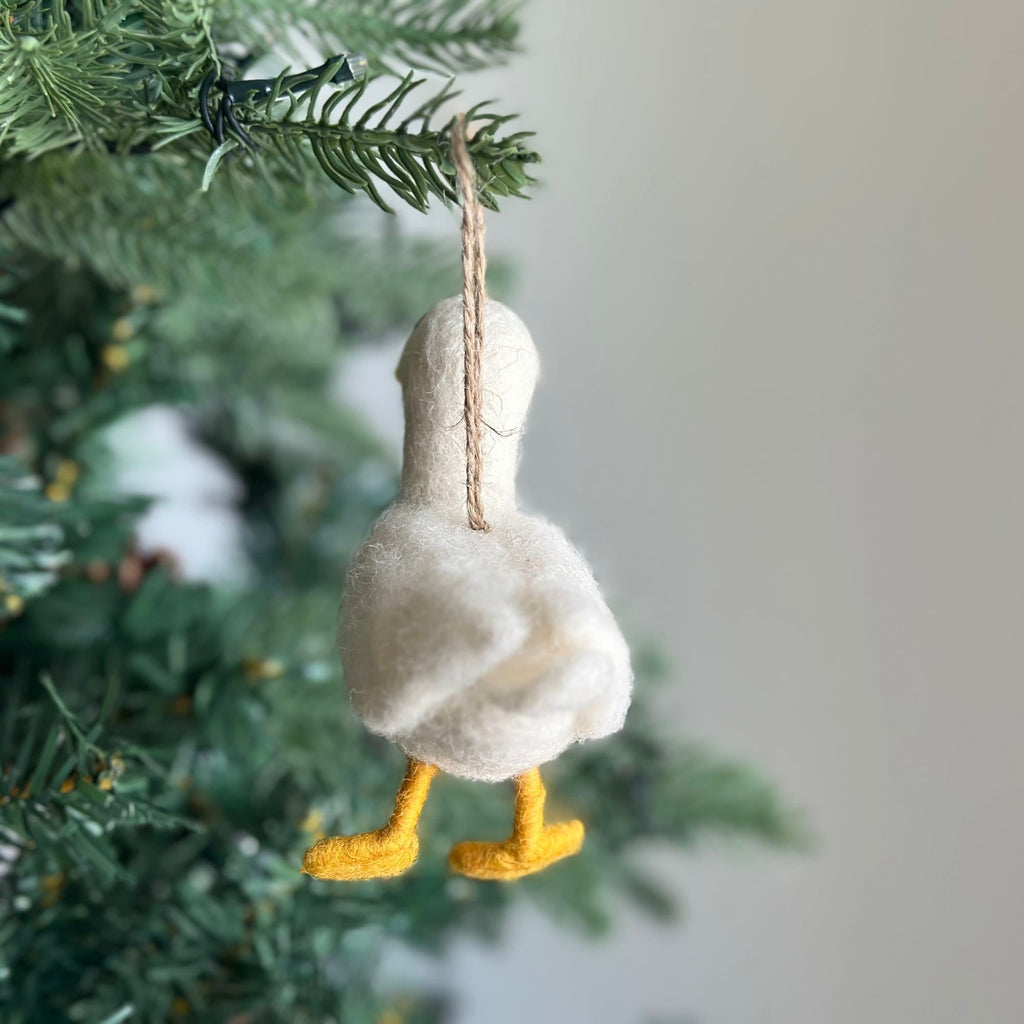 Ganapati Crafts Co. Felt Ornament - White Duck | Playroom Avenue