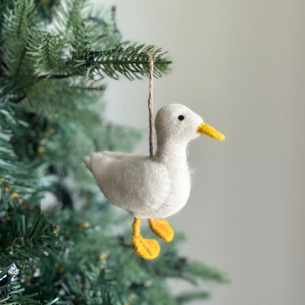 Ganapati Crafts Co. Felt Ornament - White Duck | Playroom Avenue