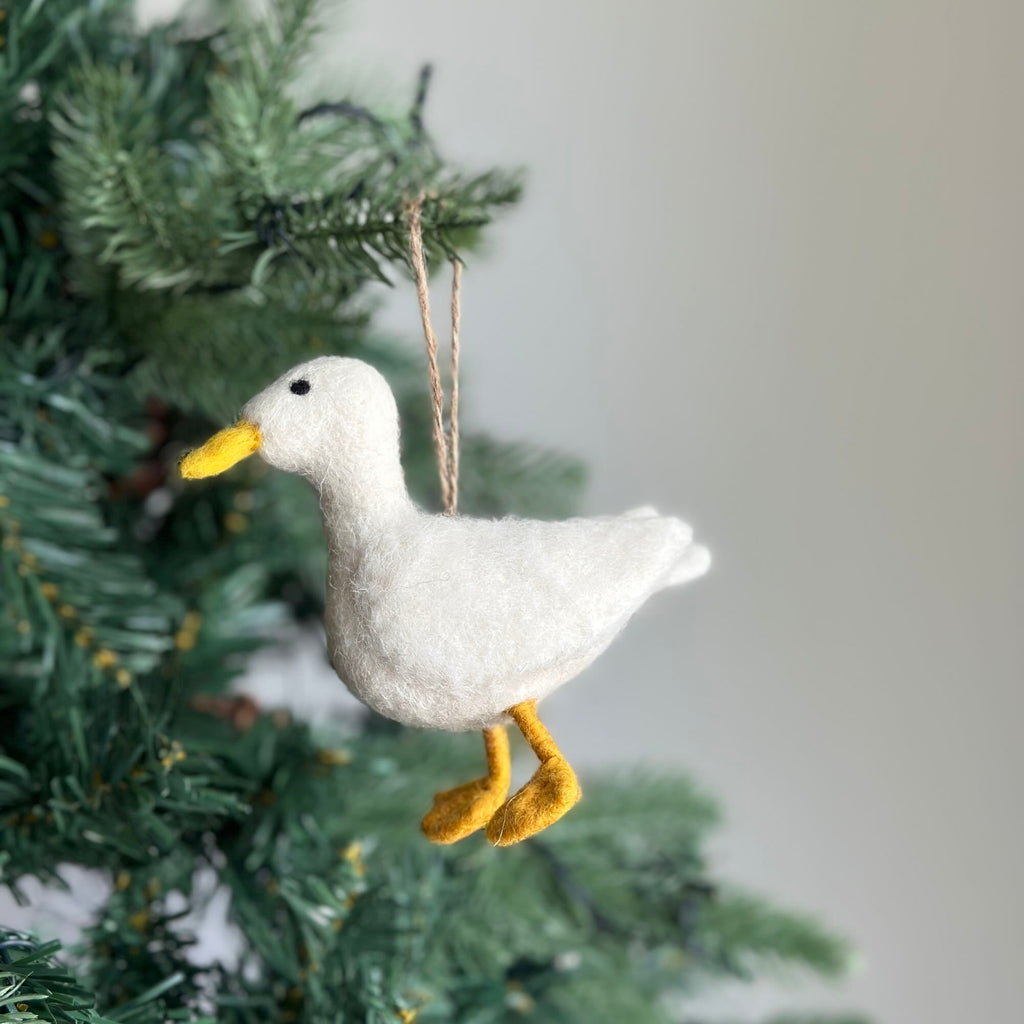 Ganapati Crafts Co. Felt Ornament - White Duck | Playroom Avenue