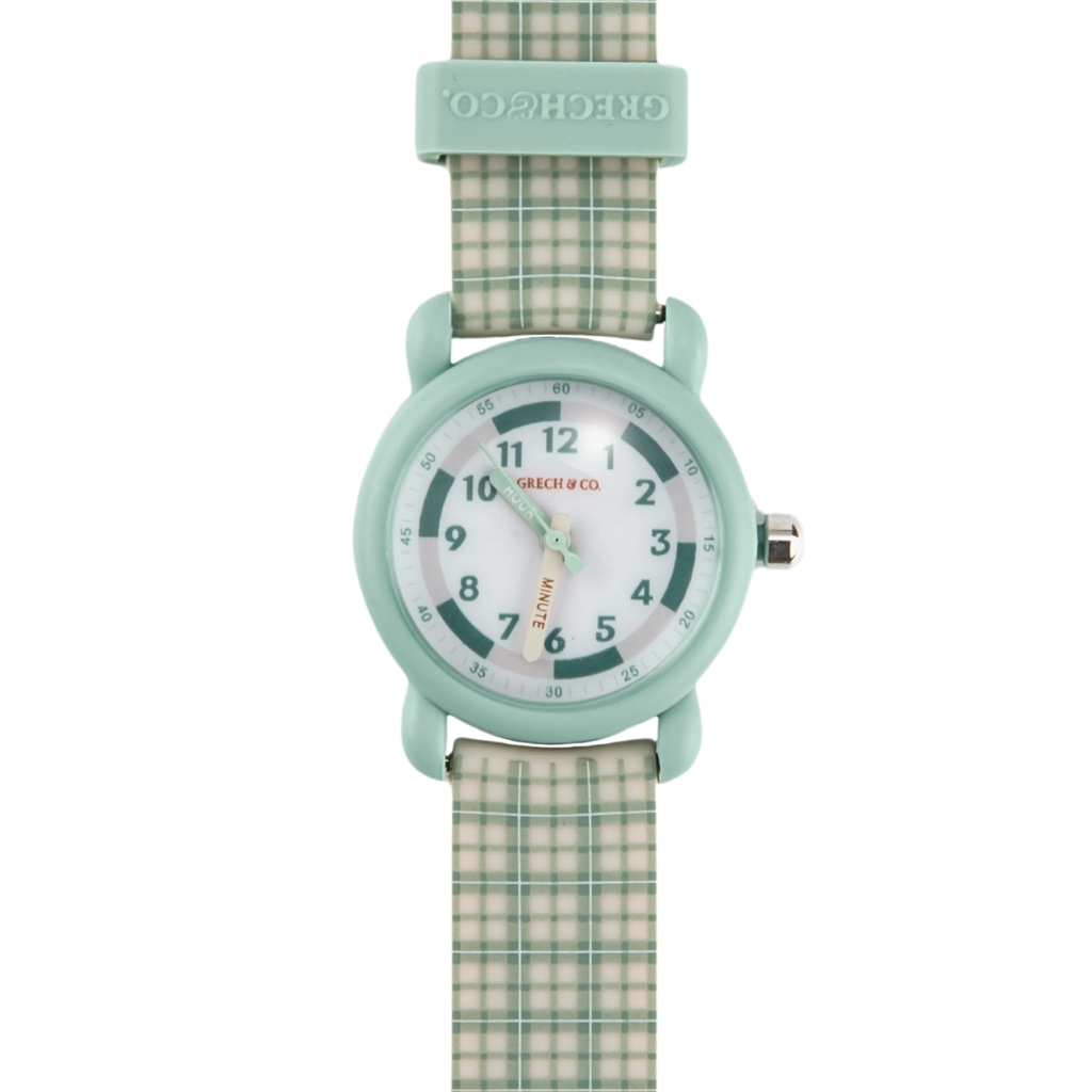 GRECH & CO. Classic Watches | Silicone + Stainless Steel | Fern Plaid Fern Plaid | Playroom Avenue