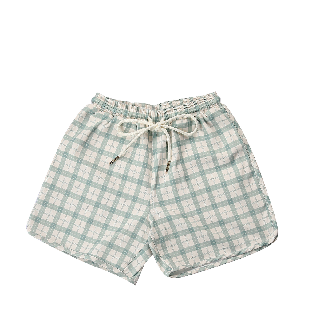 GRECH & CO. Swim Trunks | UPF + Recycled - Fern Plaid | Playroom Avenue