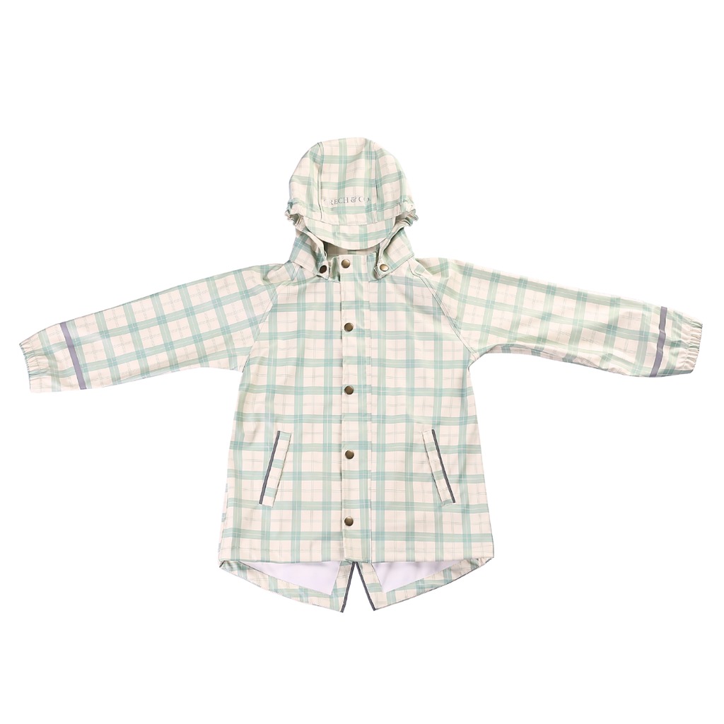 GRECH & CO. Fishtail Rain Jacket | Fern Plaid | Playroom Avenue