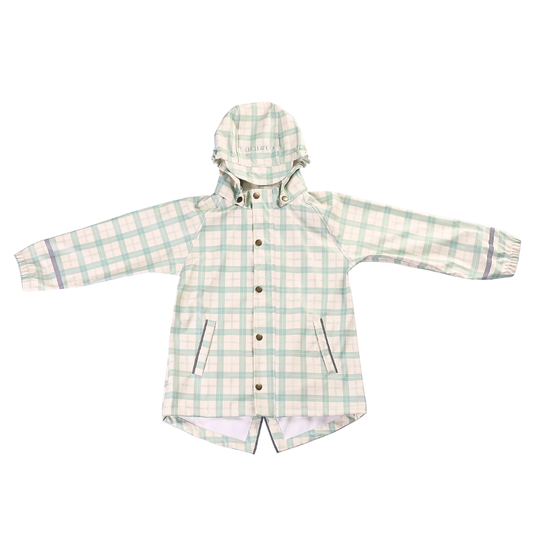 GRECH & CO. Fishtail Rain Jacket | Fern Plaid | Playroom Avenue