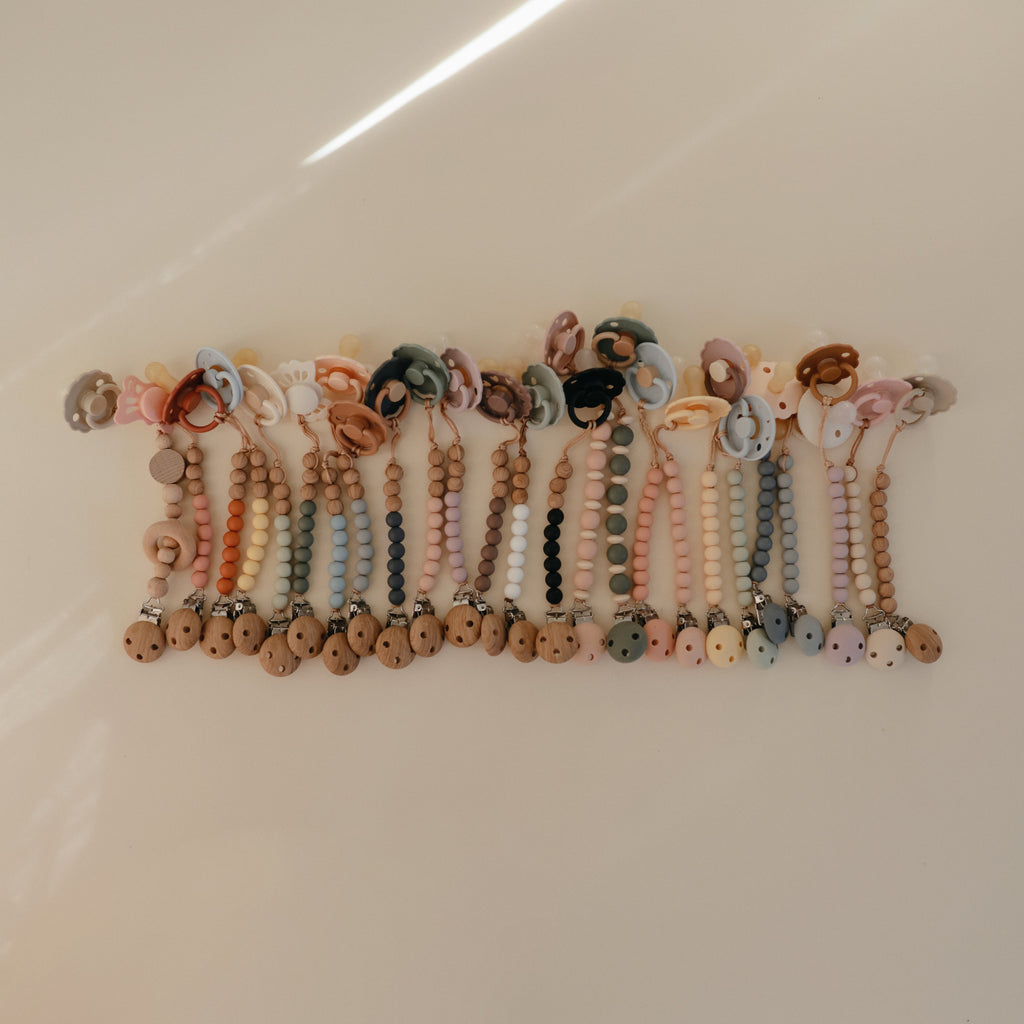 Mushie Silicone Pacifier Clip | Eva | Playroom Avenue
