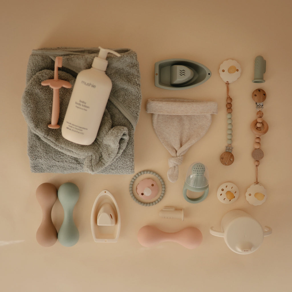 Mushie Organic Cotton Bath Mitt | Playroom Avenue