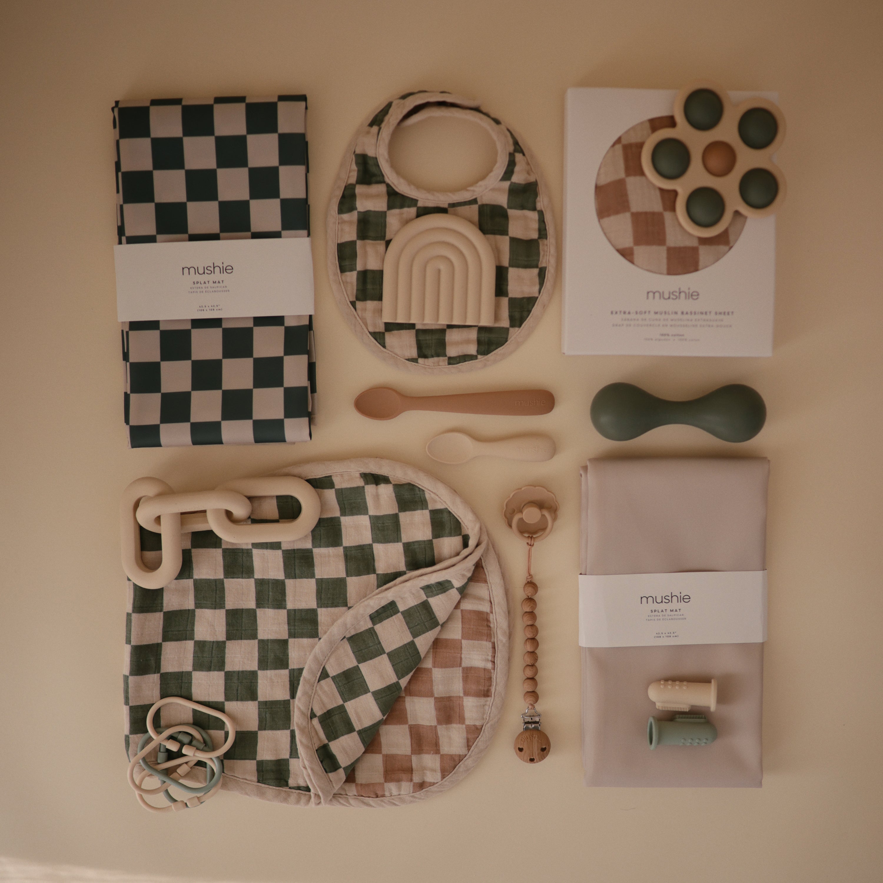 Mushie Organic Cotton Muslin Burp Cloth 2-Pack | Playroom Avenue