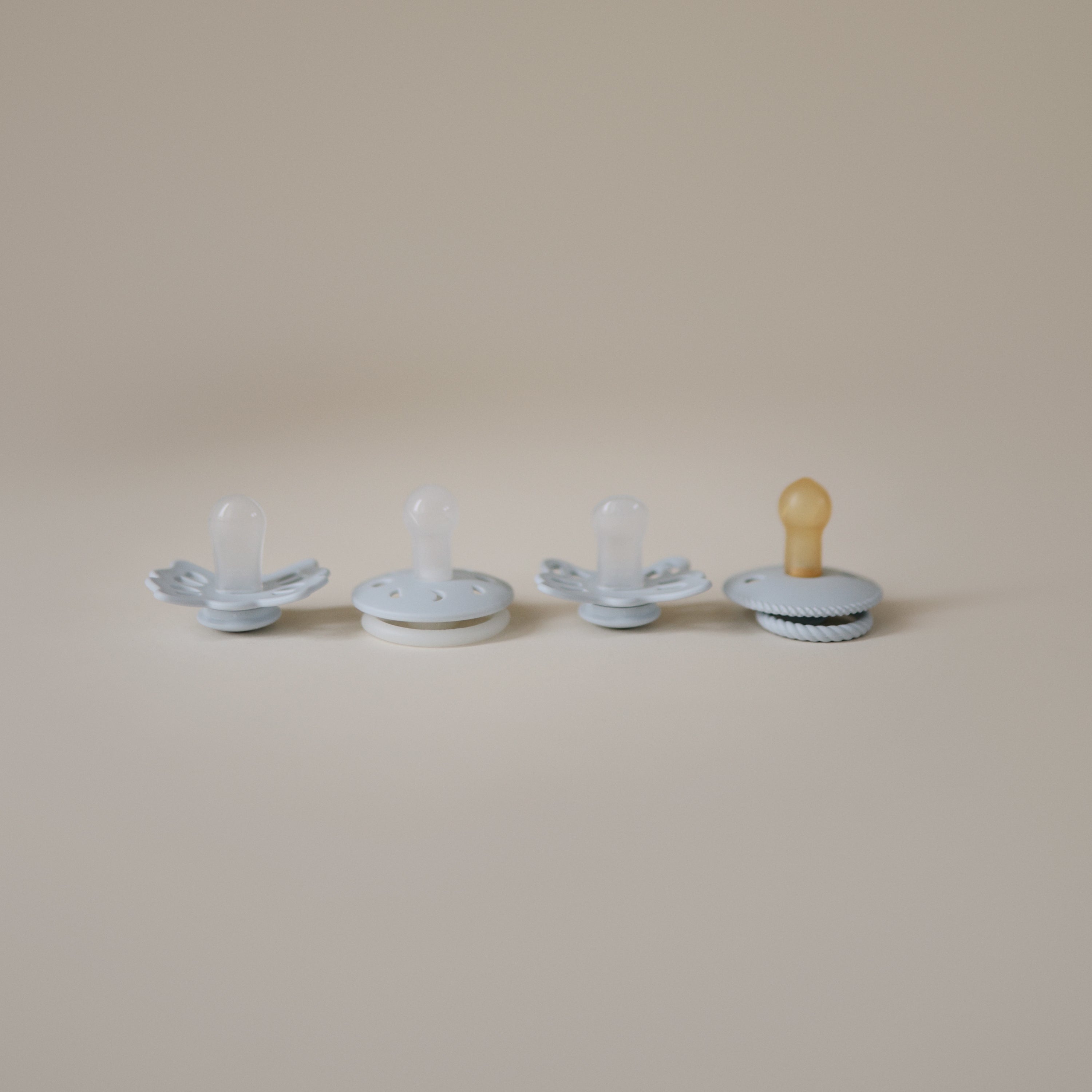 Mushie FRIGG Baby's First Pacifier Moonlight Sailing (Powder Blue) 4-Pack | Playroom Avenue