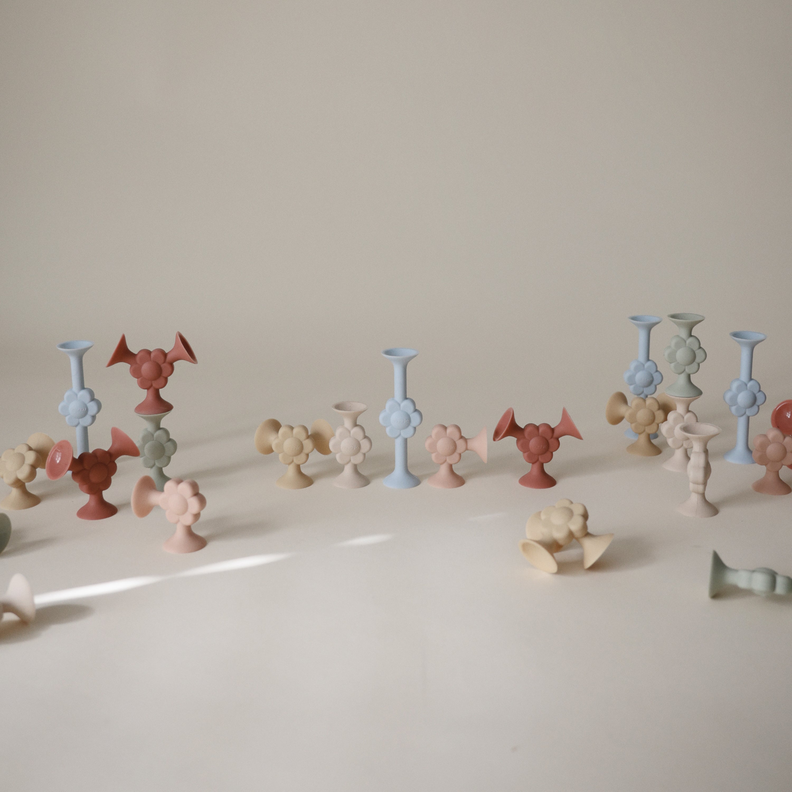 Mushie Daisy Silicone Suction Builders | Playroom Avenue