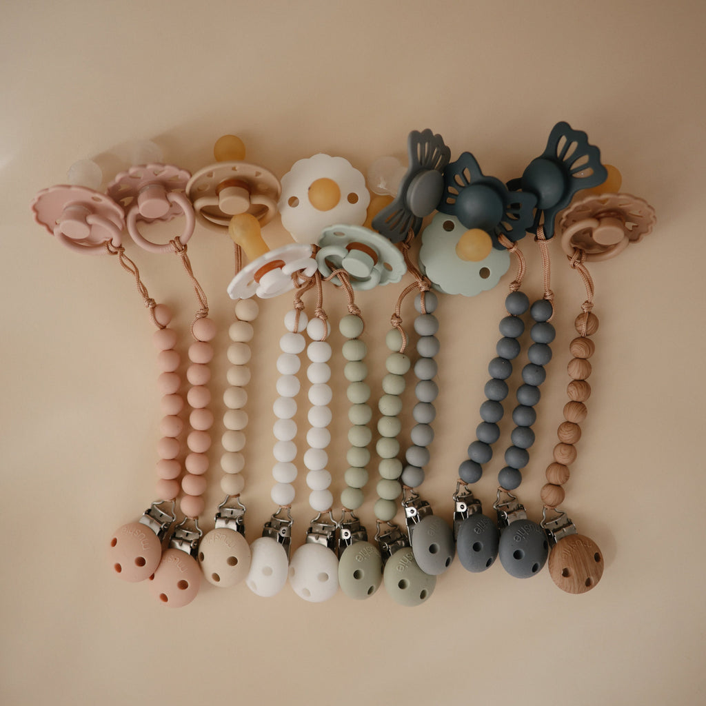 Mushie Silicone Pacifier Clip | Hera | Playroom Avenue