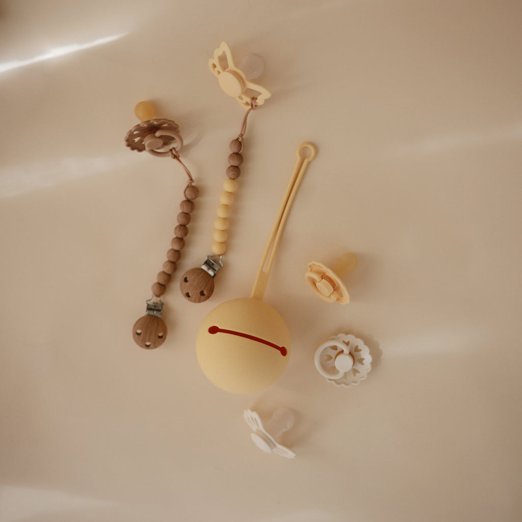 Mushie Silicone Pacifier Clip | Eva | Playroom Avenue