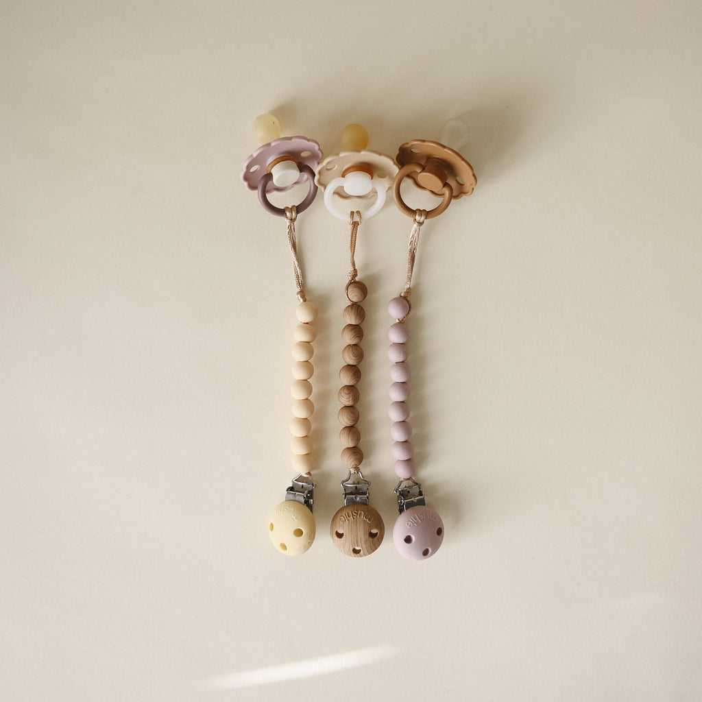 Mushie Silicone Pacifier Clip | Hera | Playroom Avenue
