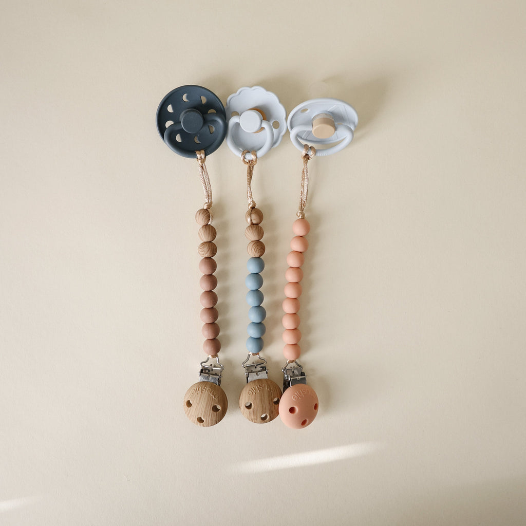 Mushie Silicone Pacifier Clip | Hera | Playroom Avenue