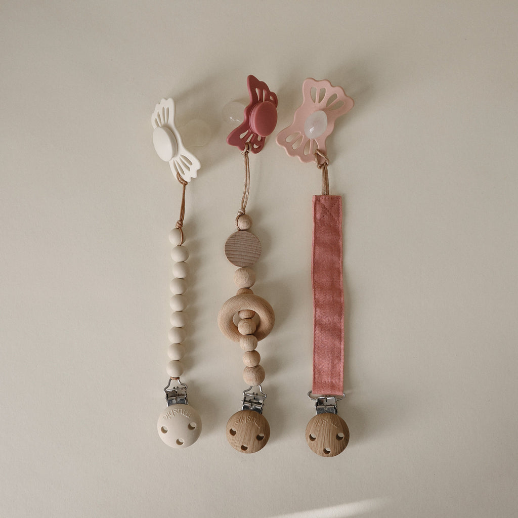 Mushie Silicone Pacifier Clip | Hera | Playroom Avenue