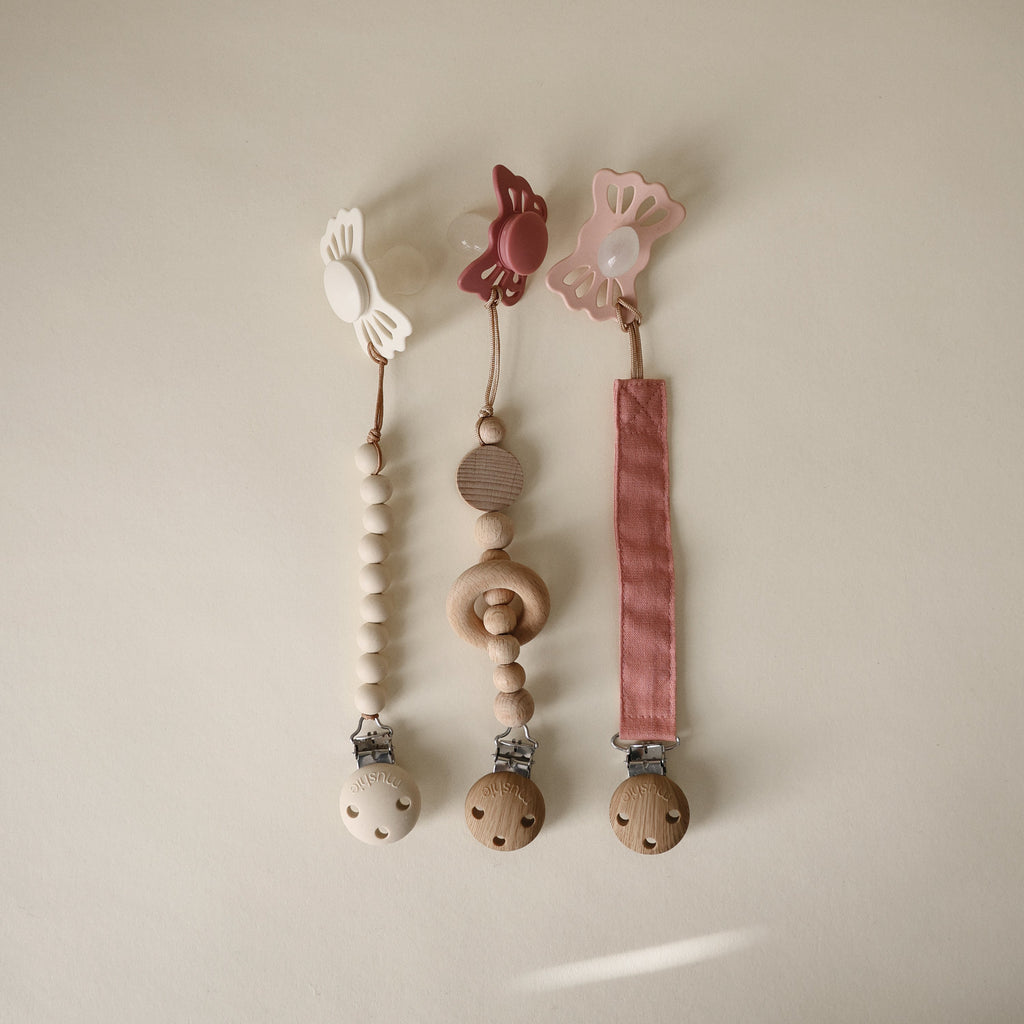 Mushie Pacifier Clip | Mila | Playroom Avenue