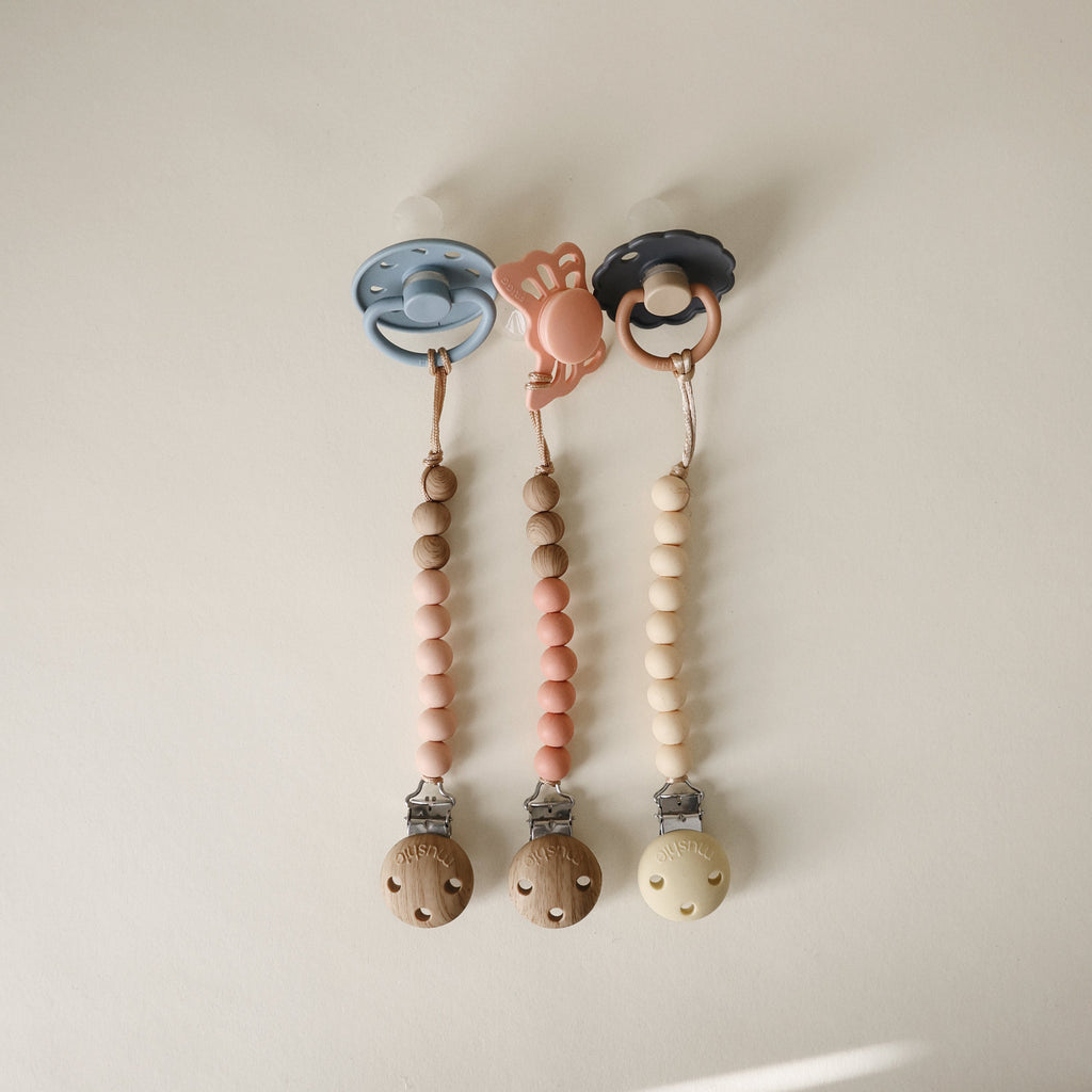Mushie Silicone Pacifier Clip | Hera | Playroom Avenue