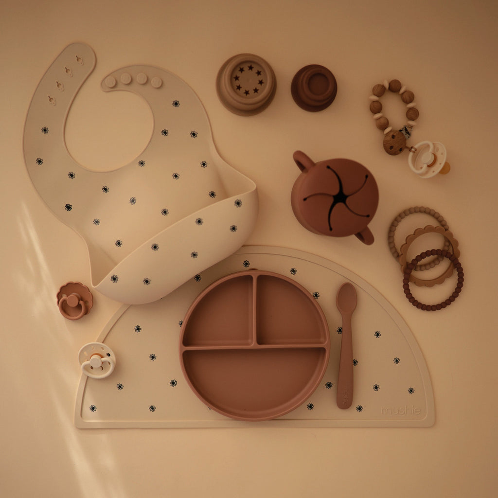 Mushie Silicone Pacifier Clip | Luna | Playroom Avenue