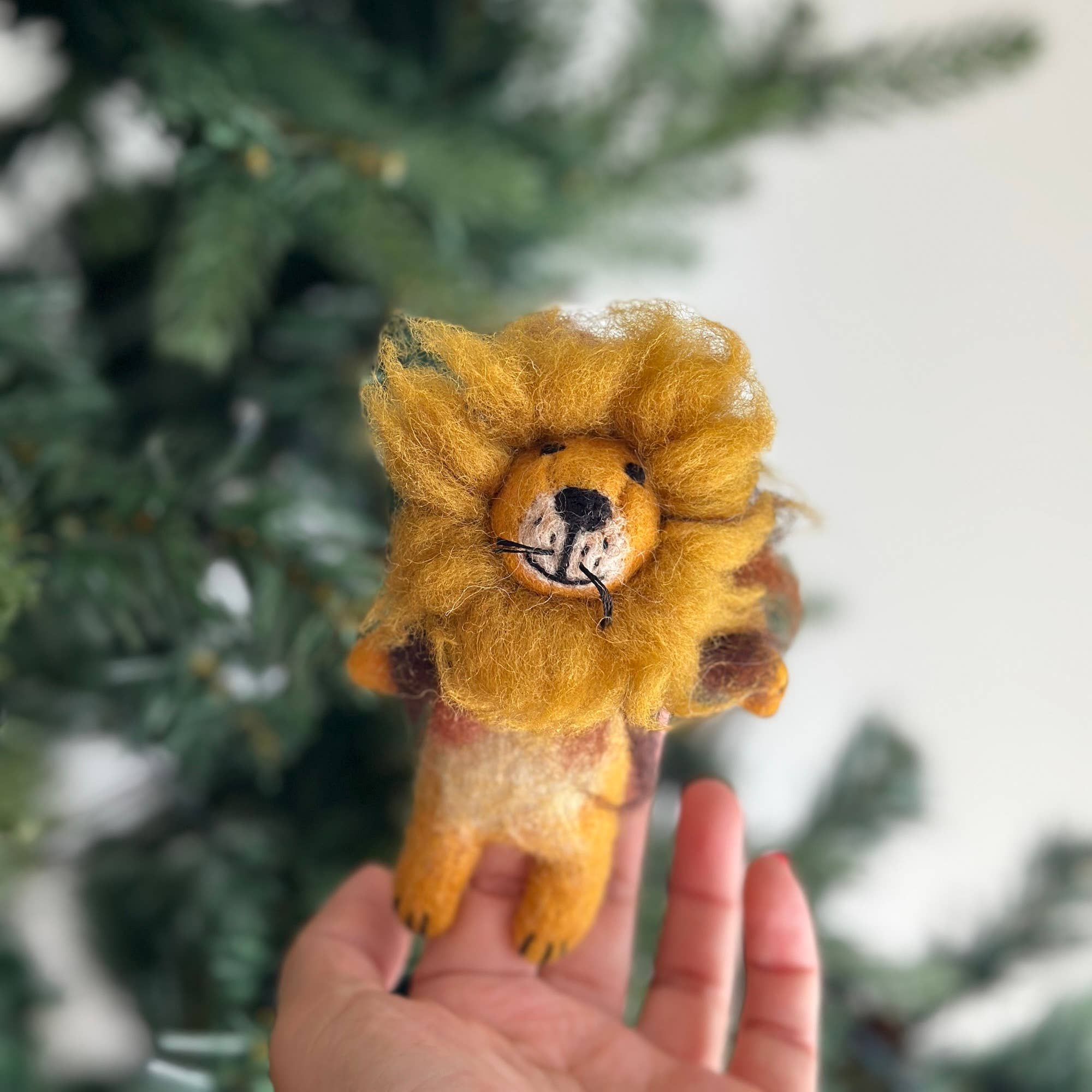 Ganapati Crafts Co. Fluffy Lion Finger Puppet | Playroom Avenue