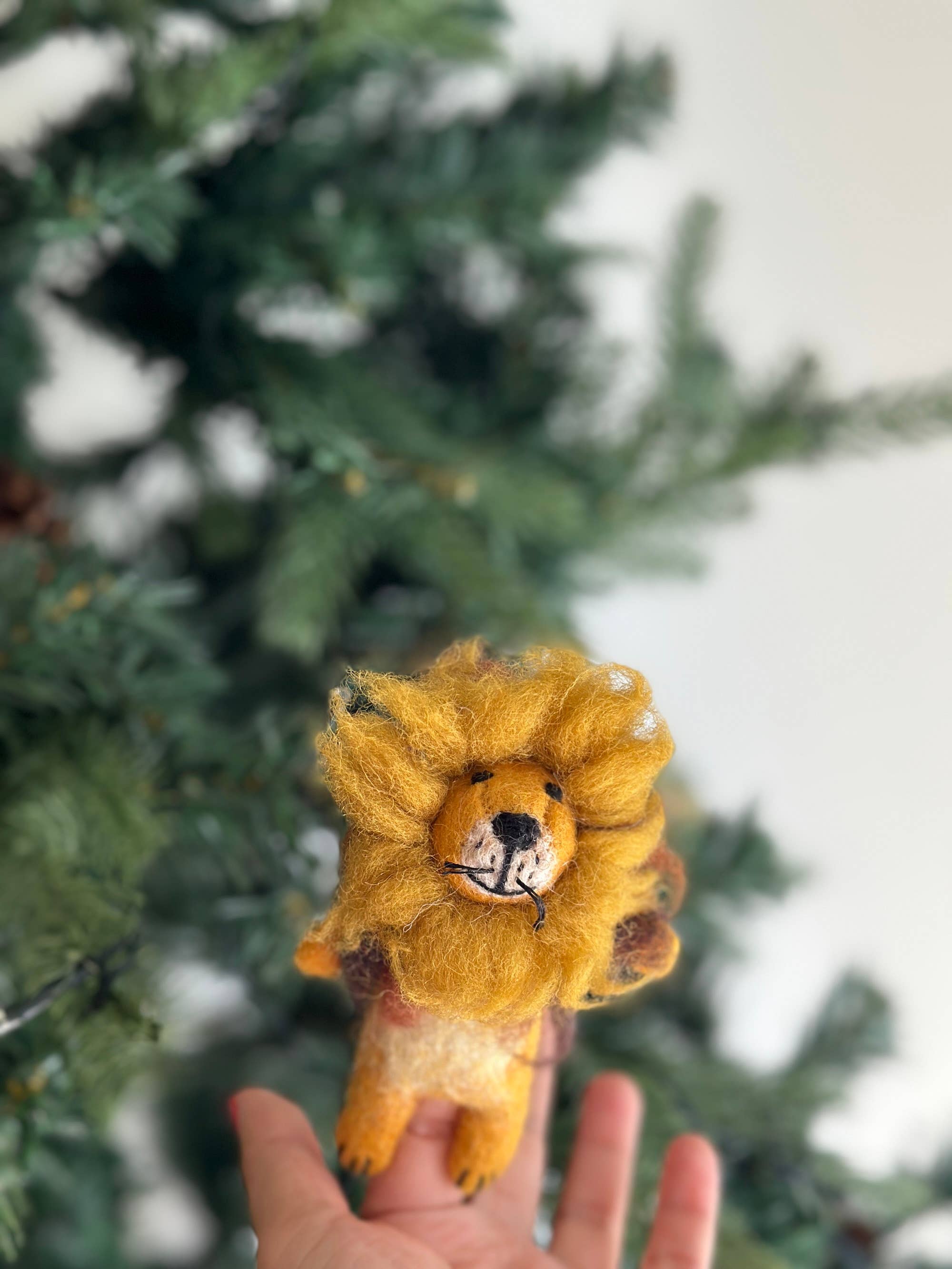 Ganapati Crafts Co. Fluffy Lion Finger Puppet | Playroom Avenue