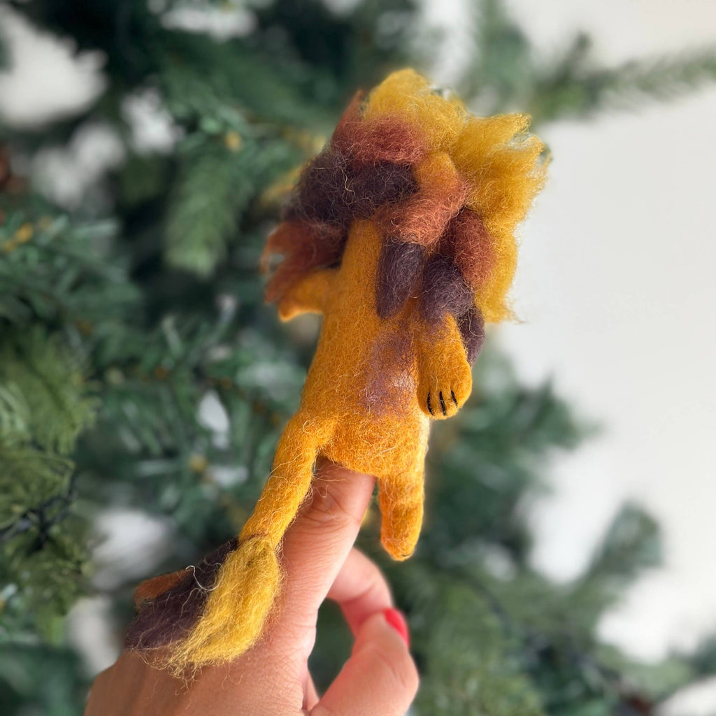 Ganapati Crafts Co. Fluffy Lion Finger Puppet | Playroom Avenue